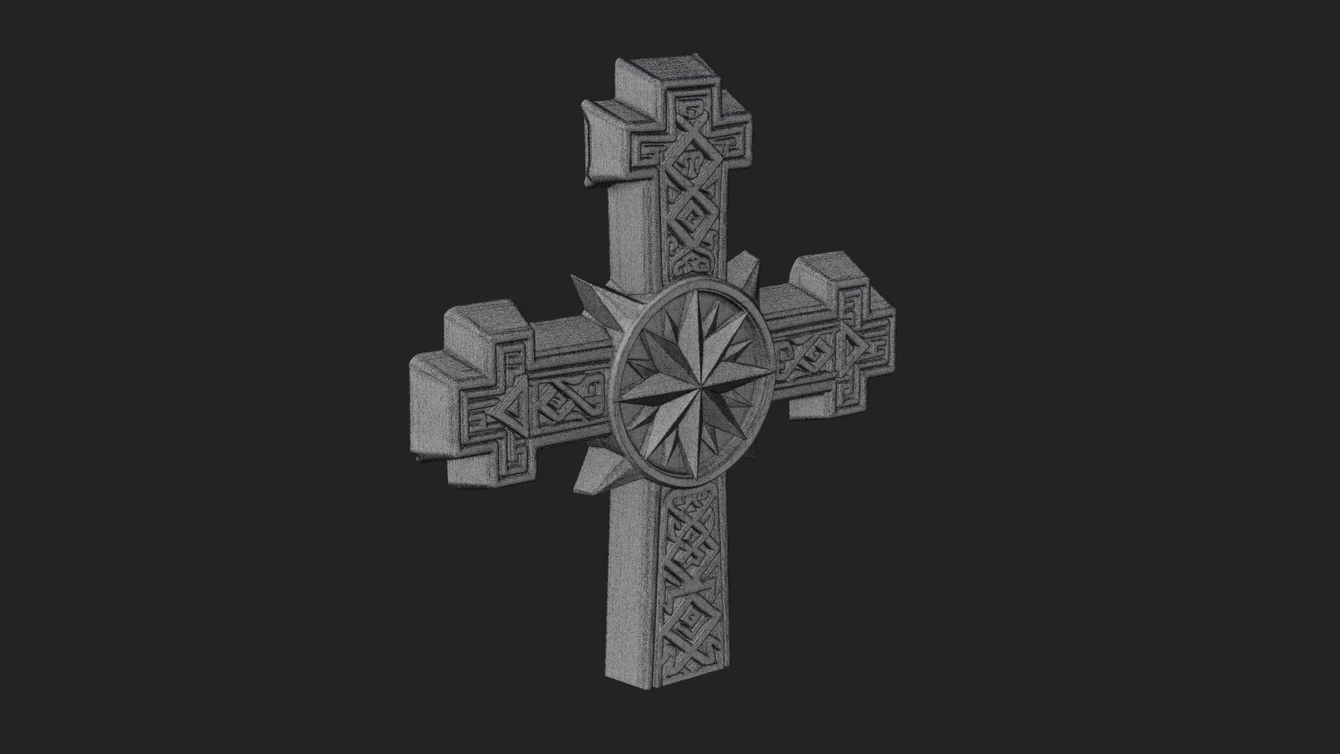 Carved Relief Wall Cross Design 497 3D Print Model 3D Model