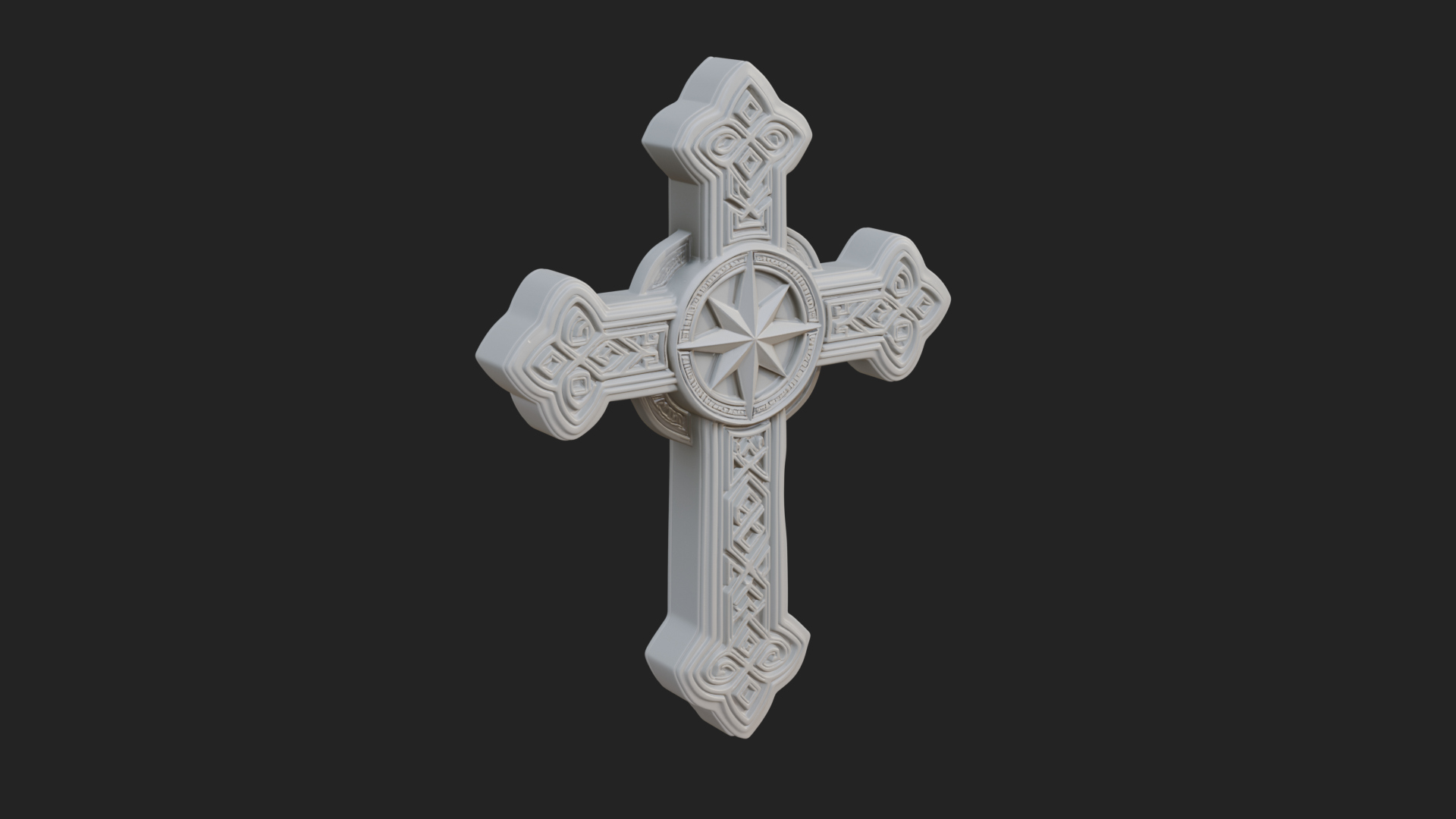 Carved Relief Wall Cross Design 498 3D Print Model 3D Model