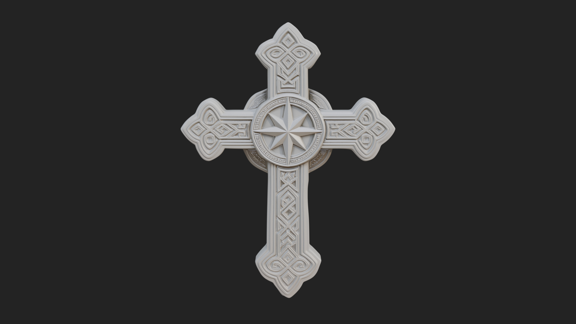 Carved Relief Wall Cross Design 498 3D Print Model 3D Model