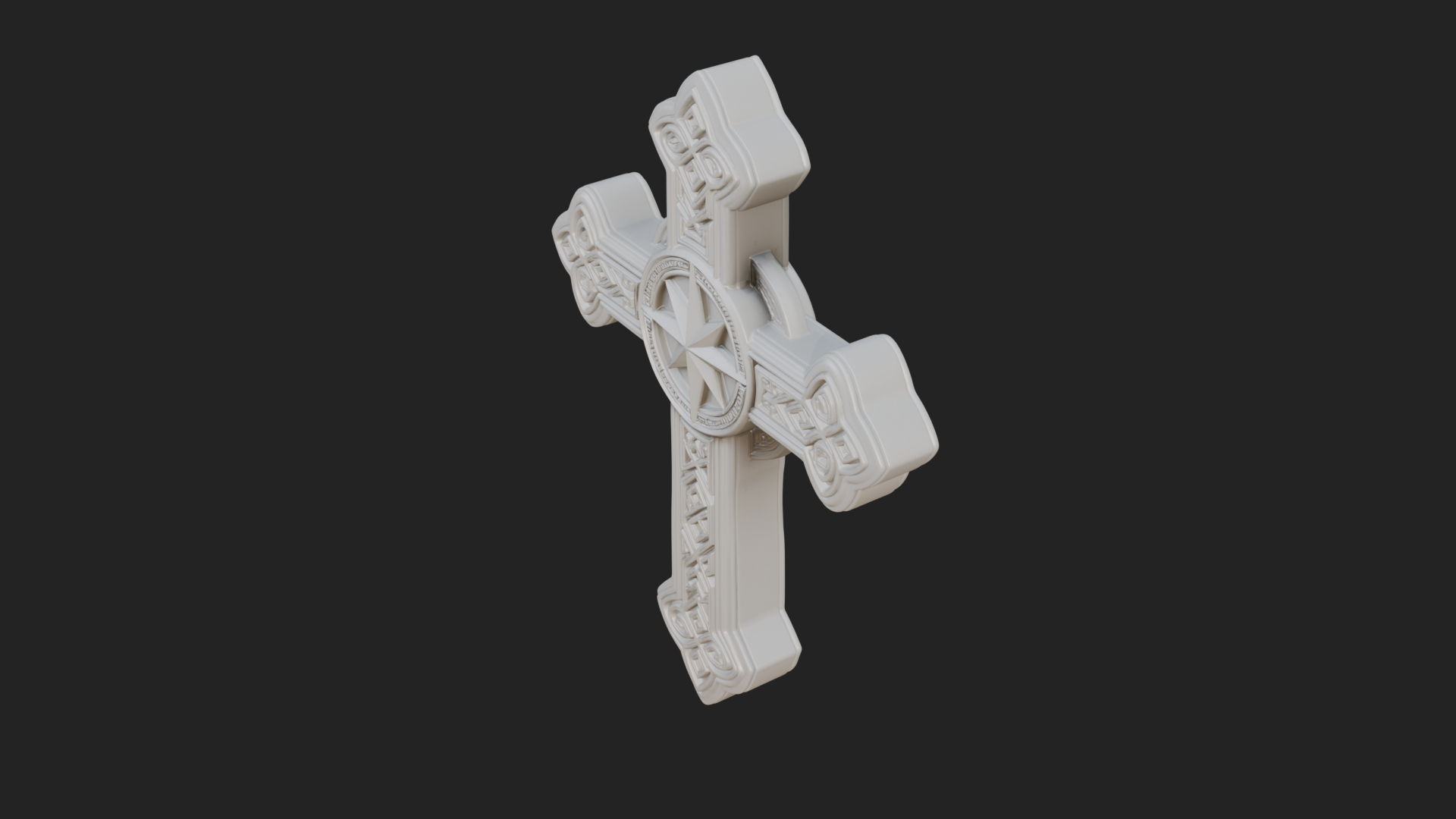 Carved Relief Wall Cross Design 498 3D Print Model 3D Model
