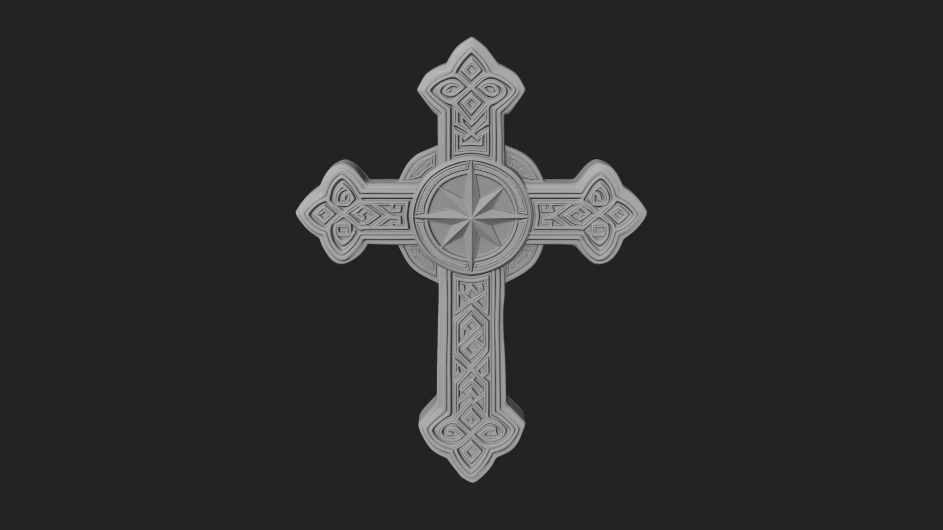 Carved Relief Wall Cross Design 498 3D Print Model 3D Model