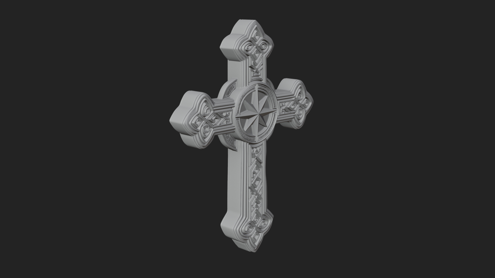 Carved Relief Wall Cross Design 498 3D Print Model 3D Model