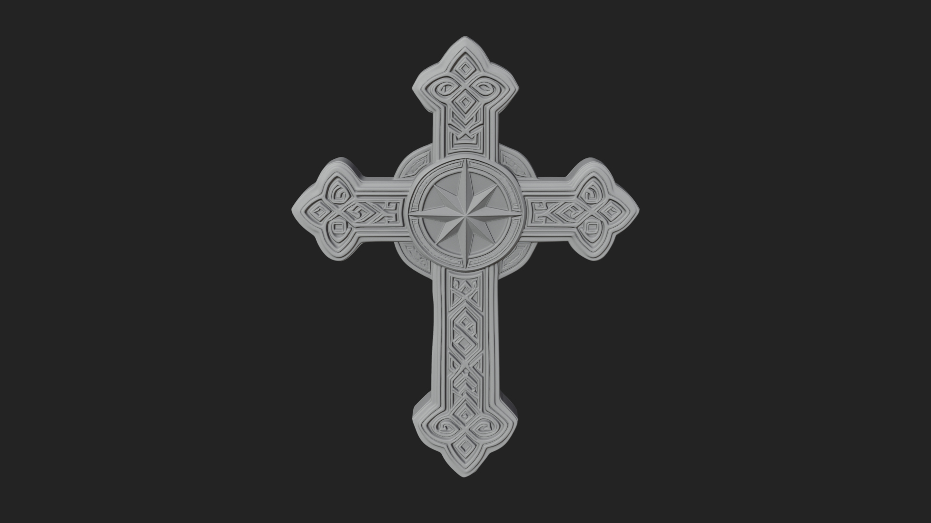 Carved Relief Wall Cross Design 498 3D Print Model 3D Model
