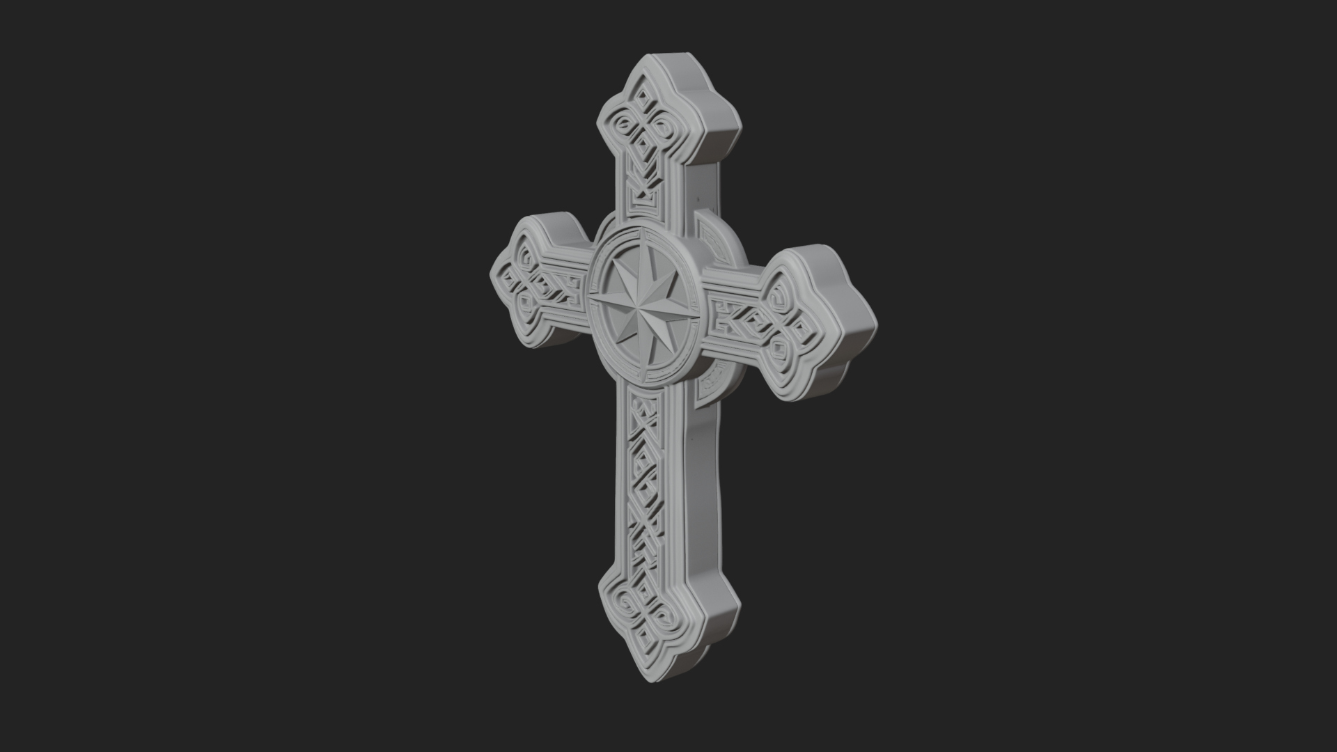 Carved Relief Wall Cross Design 498 3D Print Model 3D Model