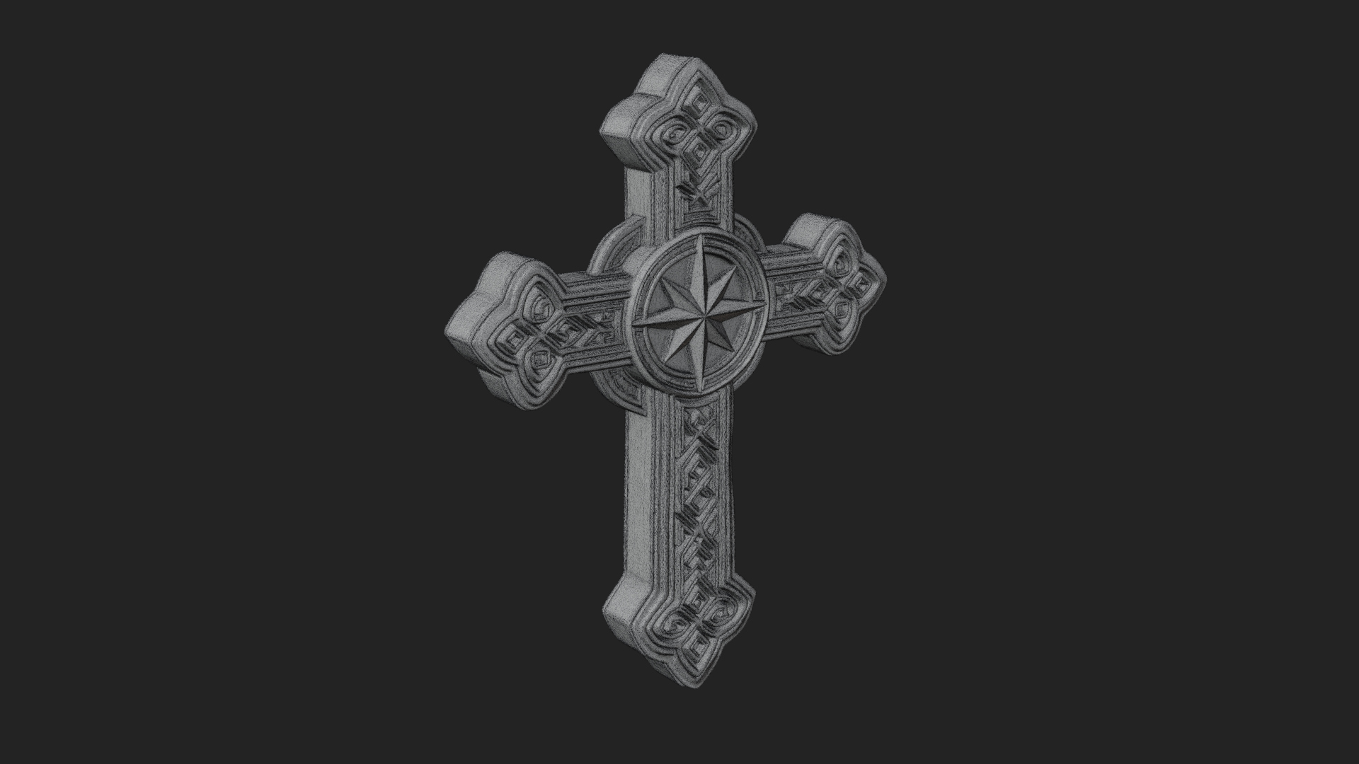 Carved Relief Wall Cross Design 498 3D Print Model 3D Model