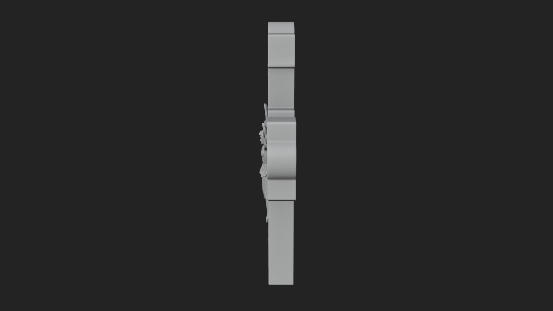 Carved Relief Wall Cross Design 5 3D Print Model 3D Model