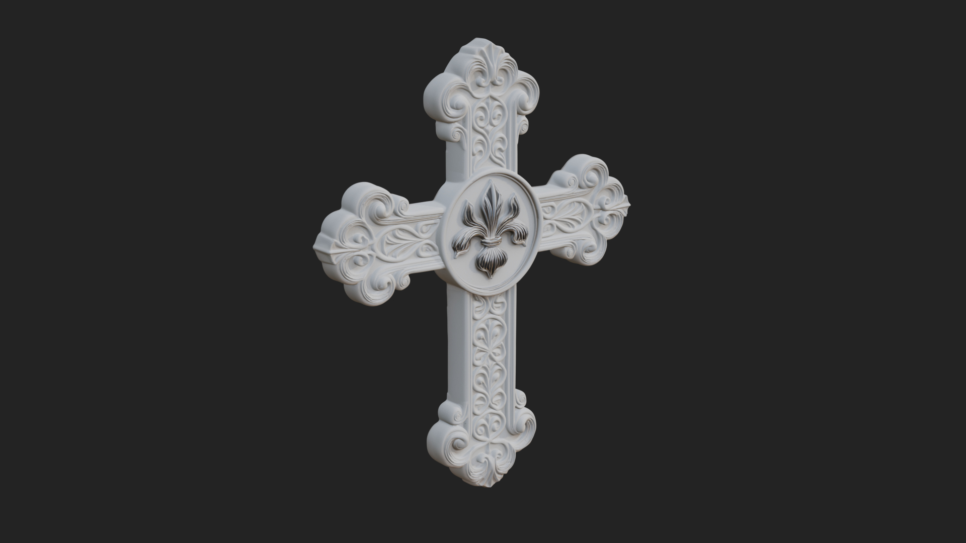 Carved Relief Wall Cross Design 50 3D Print Model 3D Model