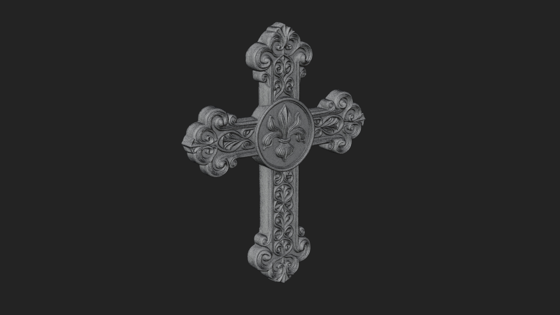 Carved Relief Wall Cross Design 50 3D Print Model 3D Model