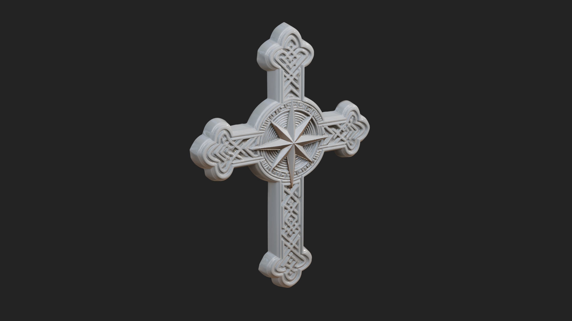 Carved Relief Wall Cross Design 500 3D Print Model 3D Model