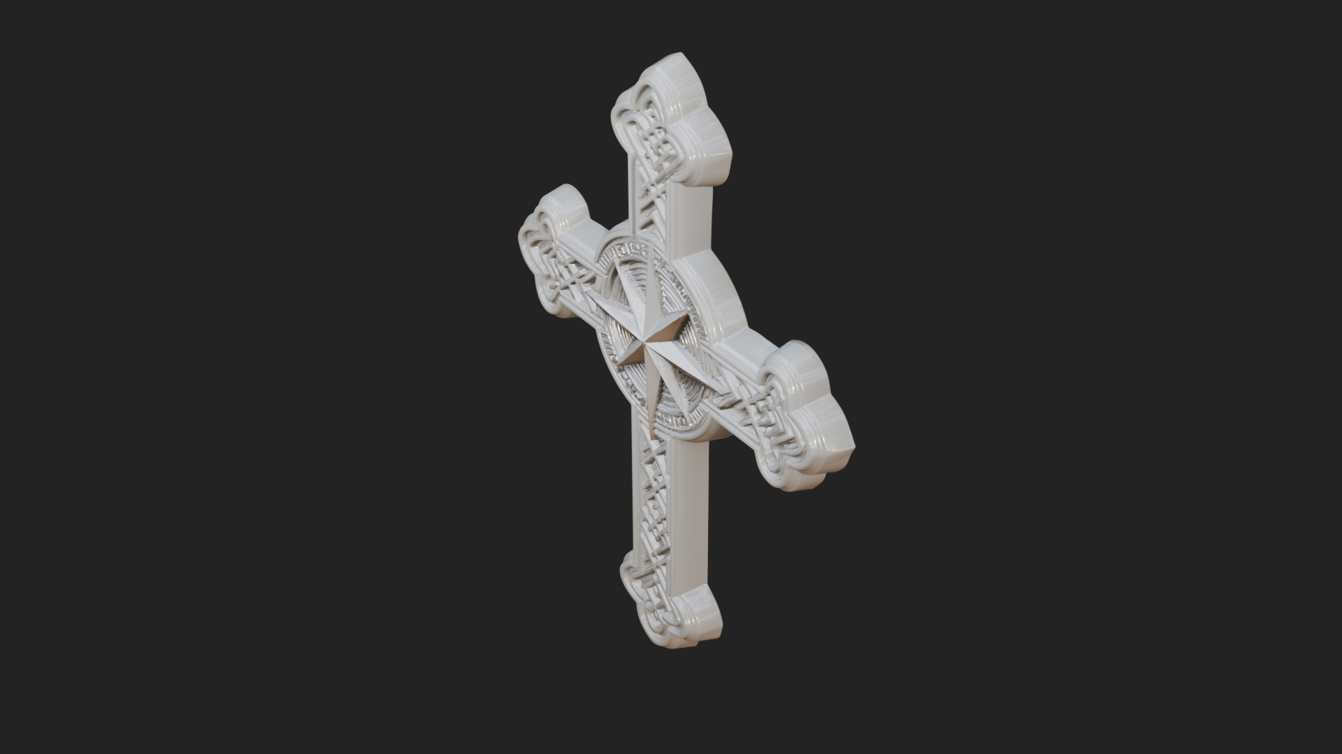 Carved Relief Wall Cross Design 500 3D Print Model 3D Model