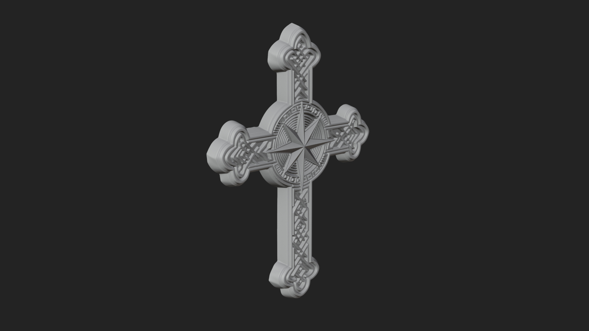 Carved Relief Wall Cross Design 500 3D Print Model 3D Model