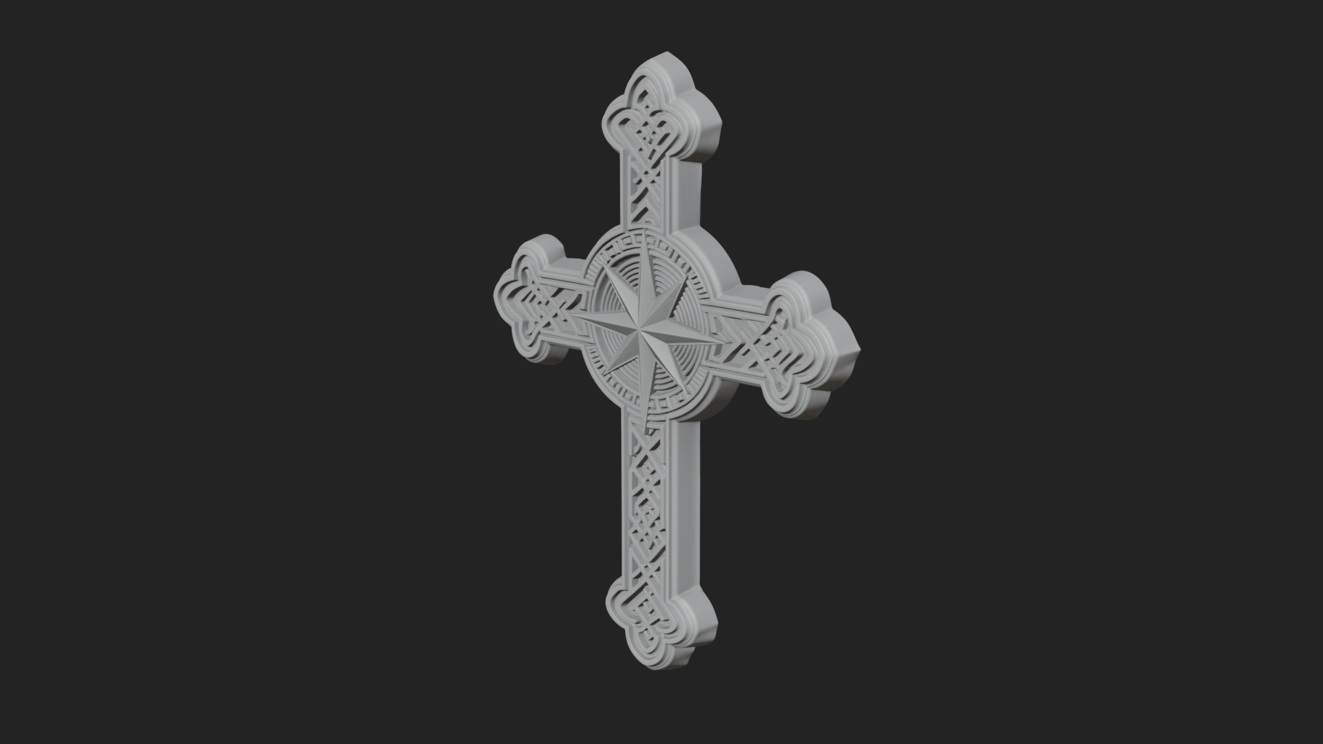Carved Relief Wall Cross Design 500 3D Print Model 3D Model