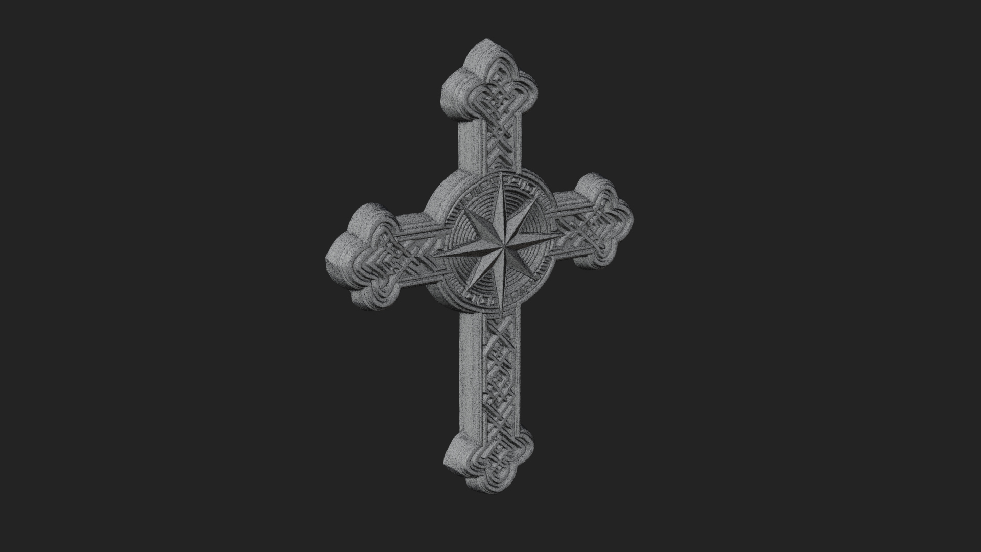 Carved Relief Wall Cross Design 500 3D Print Model 3D Model