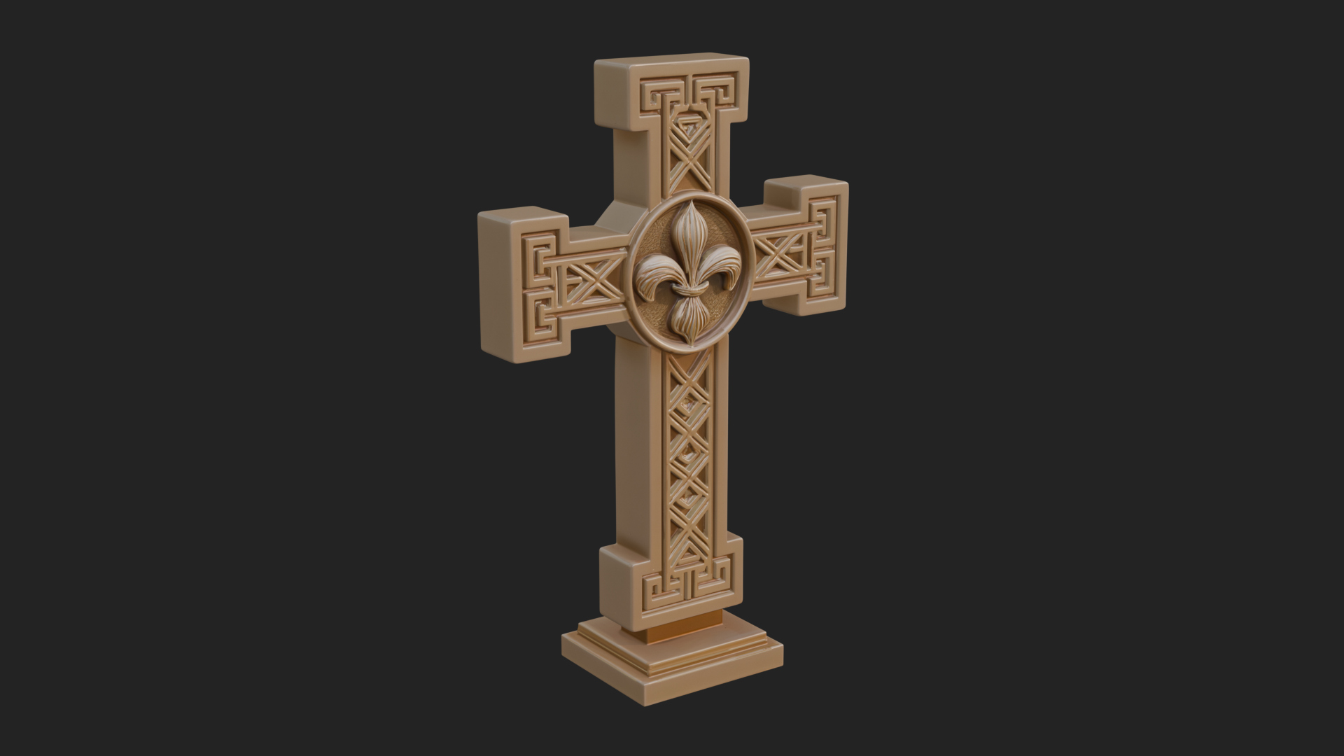 Carved Relief Wall Cross Design 501 3D Print Model 3D Model