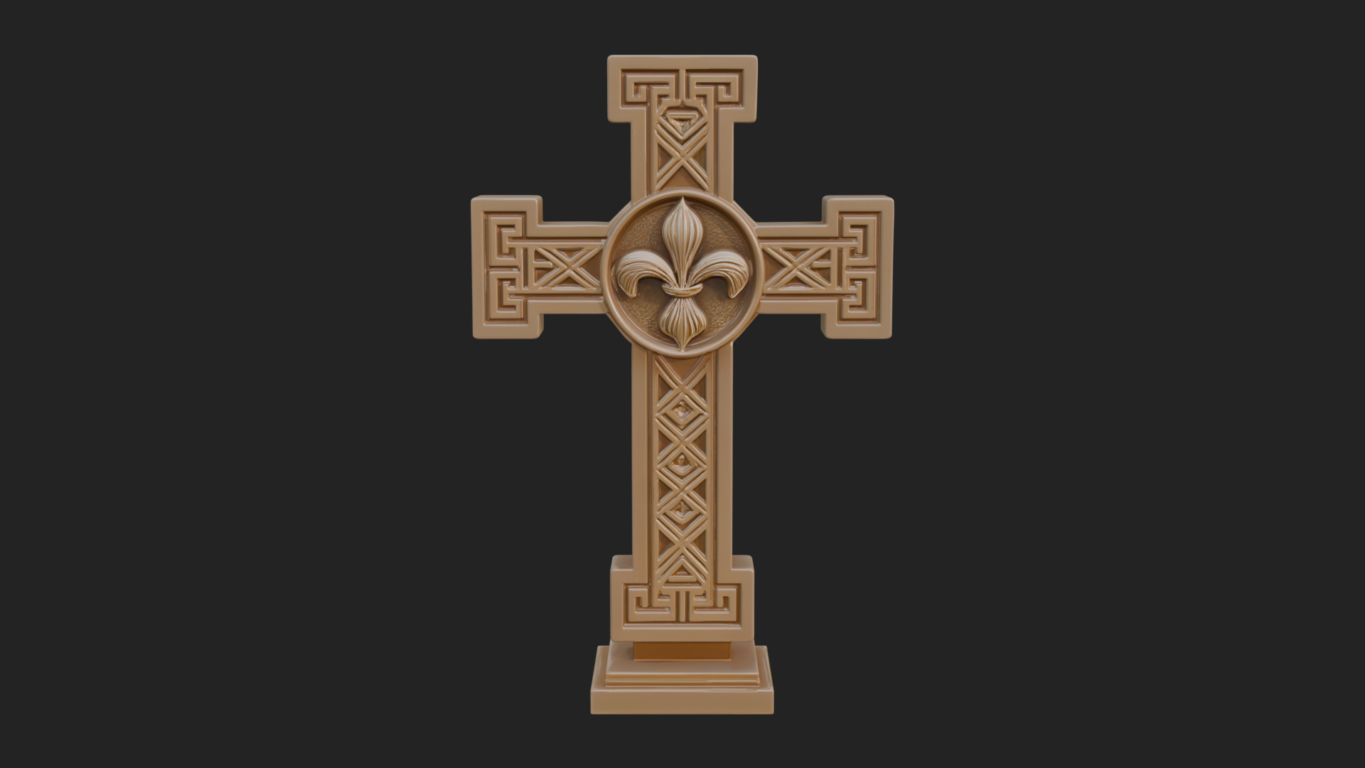 Carved Relief Wall Cross Design 501 3D Print Model 3D Model