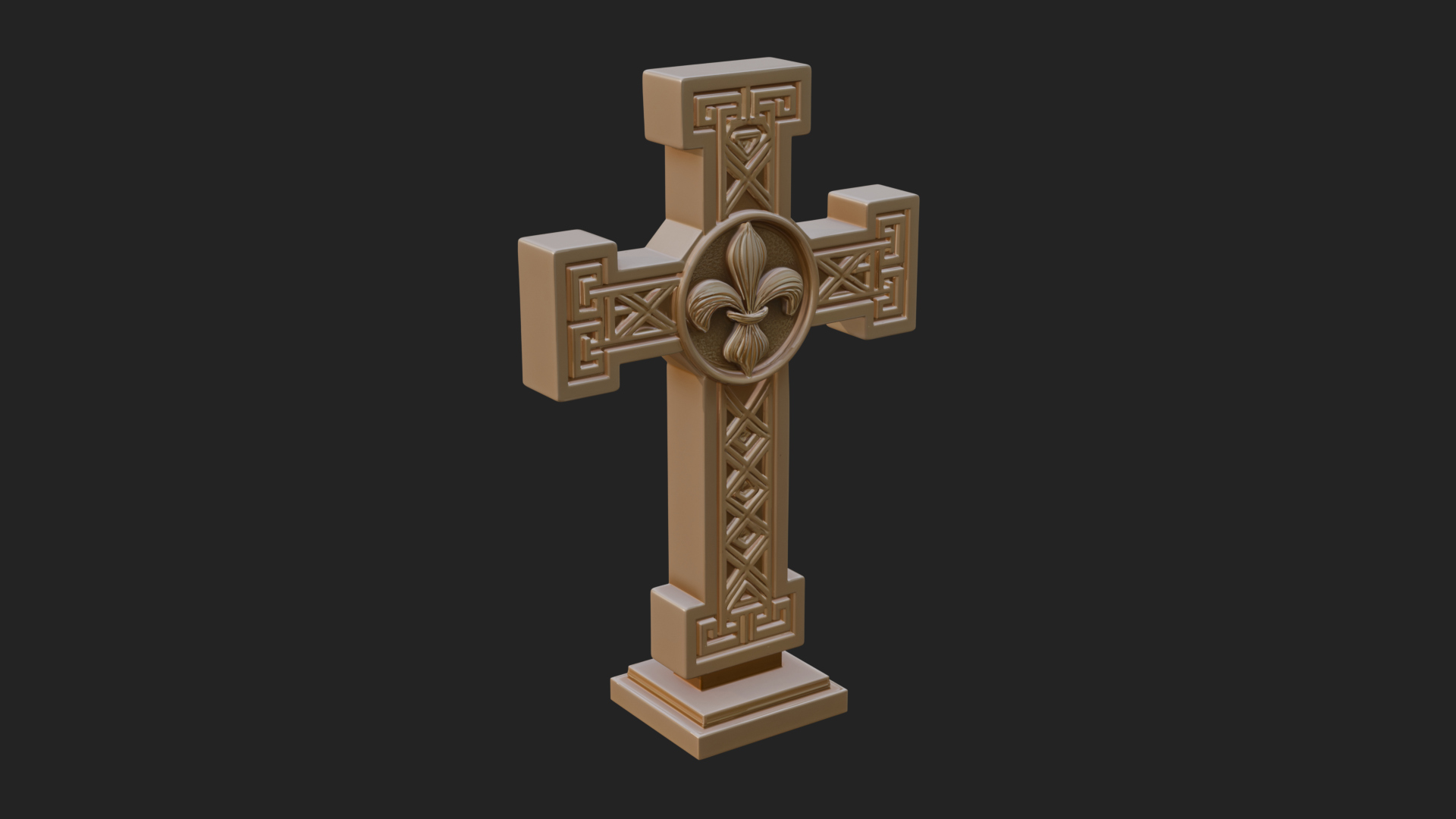 Carved Relief Wall Cross Design 501 3D Print Model 3D Model