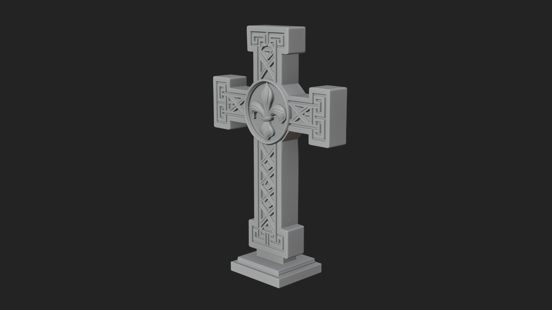 Carved Relief Wall Cross Design 501 3D Print Model 3D Model