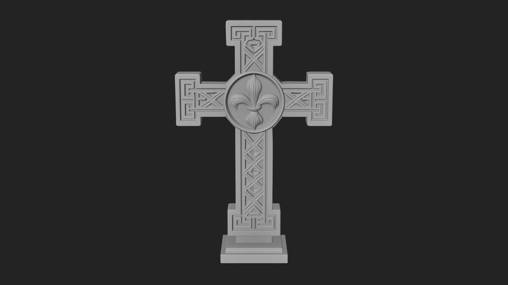 Carved Relief Wall Cross Design 501 3D Print Model 3D Model