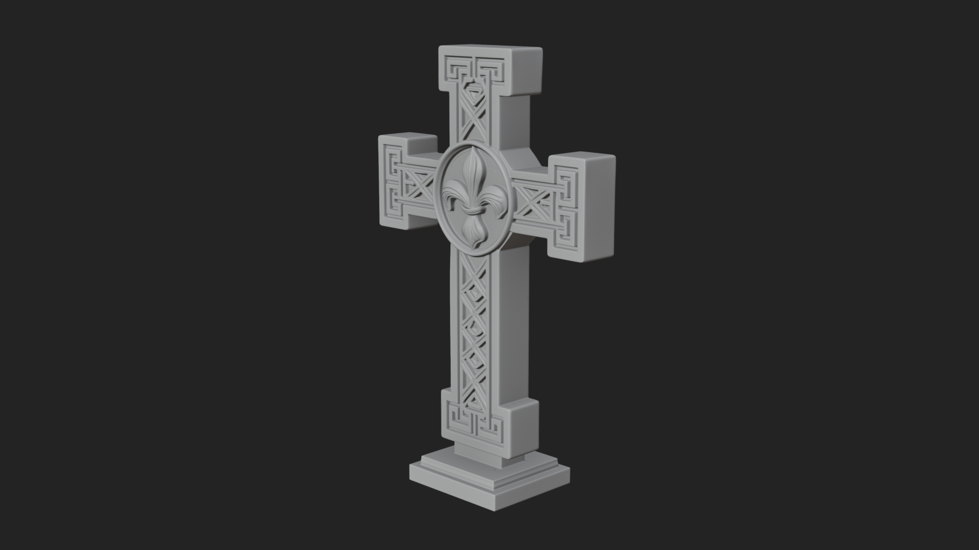 Carved Relief Wall Cross Design 501 3D Print Model 3D Model