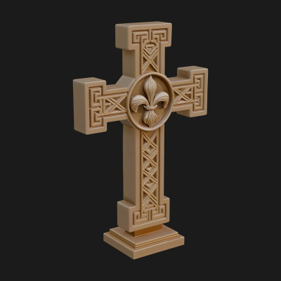 Carved Relief Wall Cross Design 501 3D Print Model