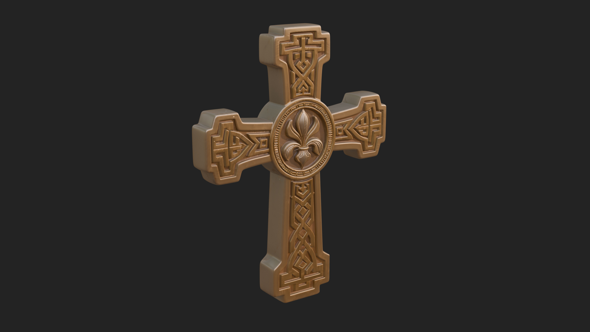 Carved Relief Wall Cross Design 502 3D Print Model 3D Model