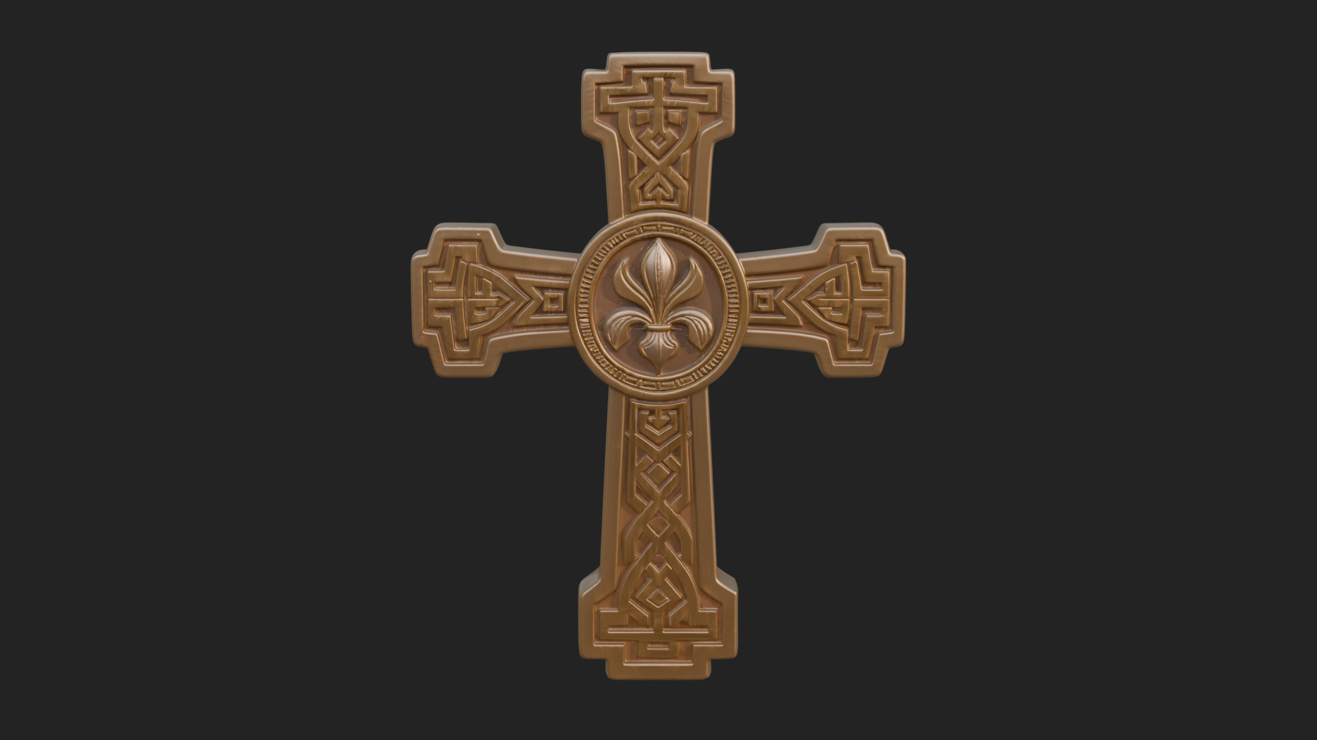Carved Relief Wall Cross Design 502 3D Print Model 3D Model