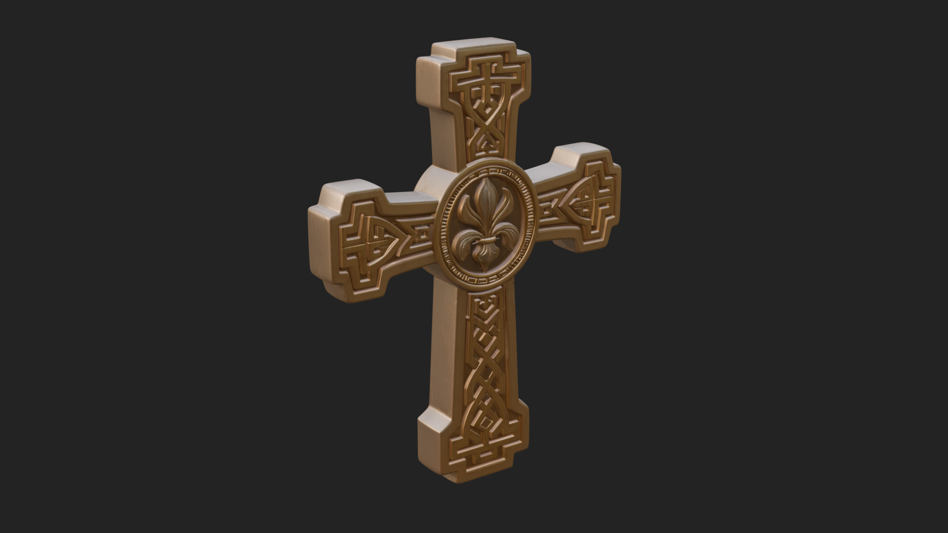Carved Relief Wall Cross Design 502 3D Print Model 3D Model