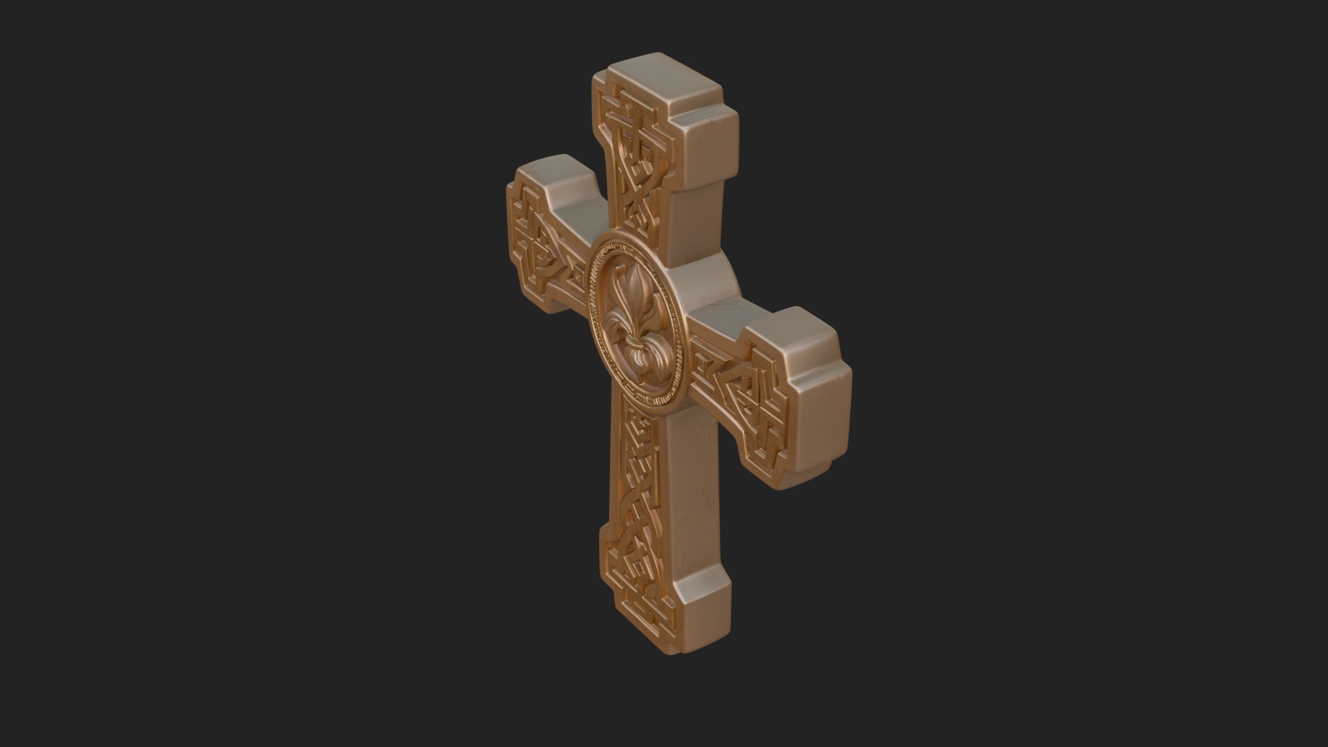 Carved Relief Wall Cross Design 502 3D Print Model 3D Model