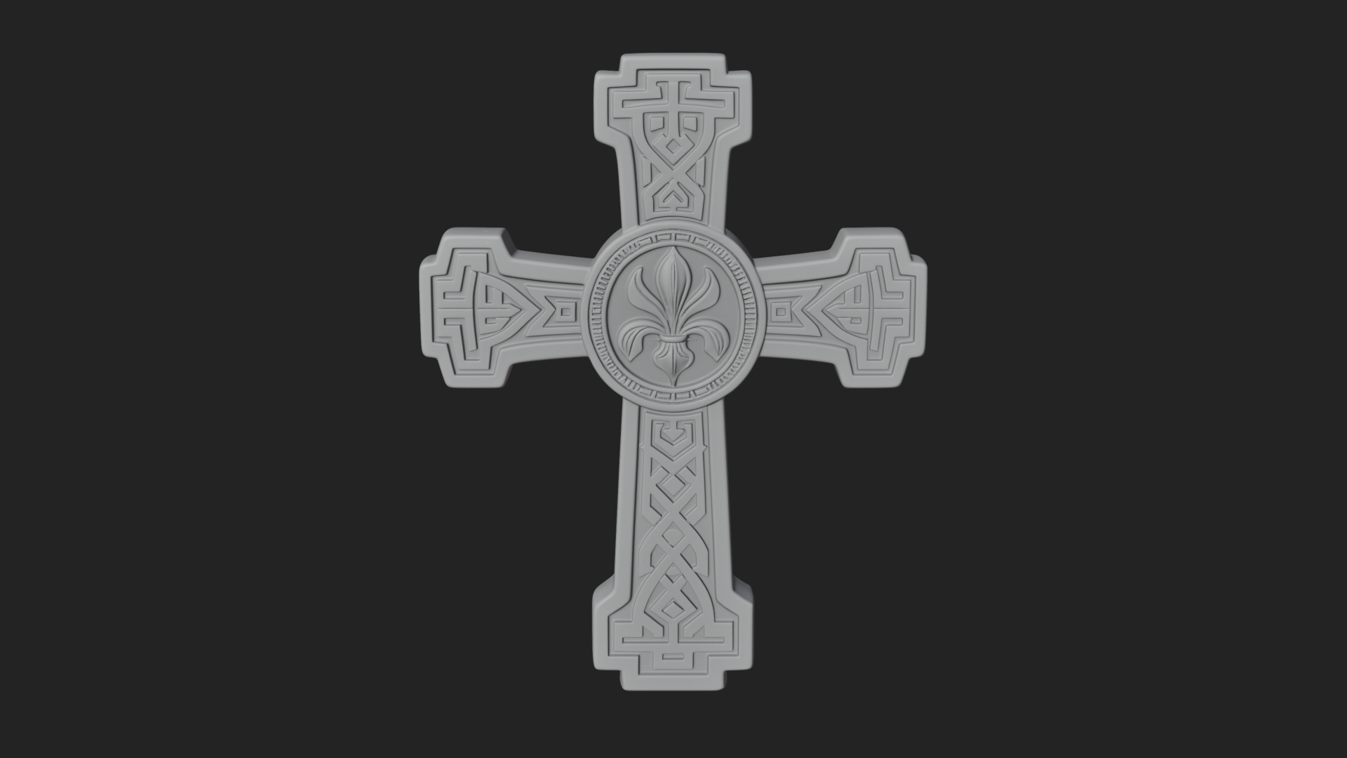 Carved Relief Wall Cross Design 502 3D Print Model 3D Model
