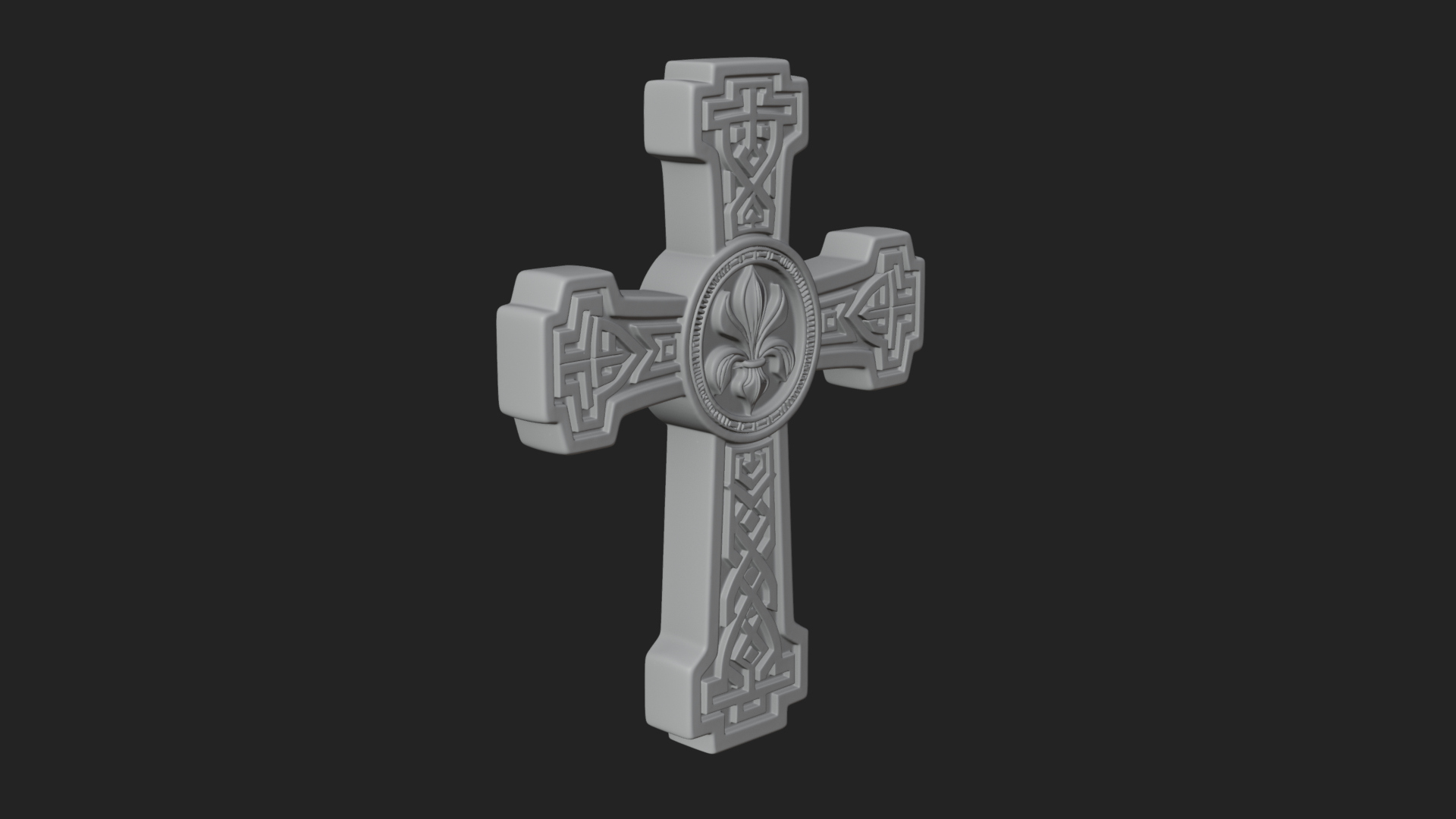 Carved Relief Wall Cross Design 502 3D Print Model 3D Model