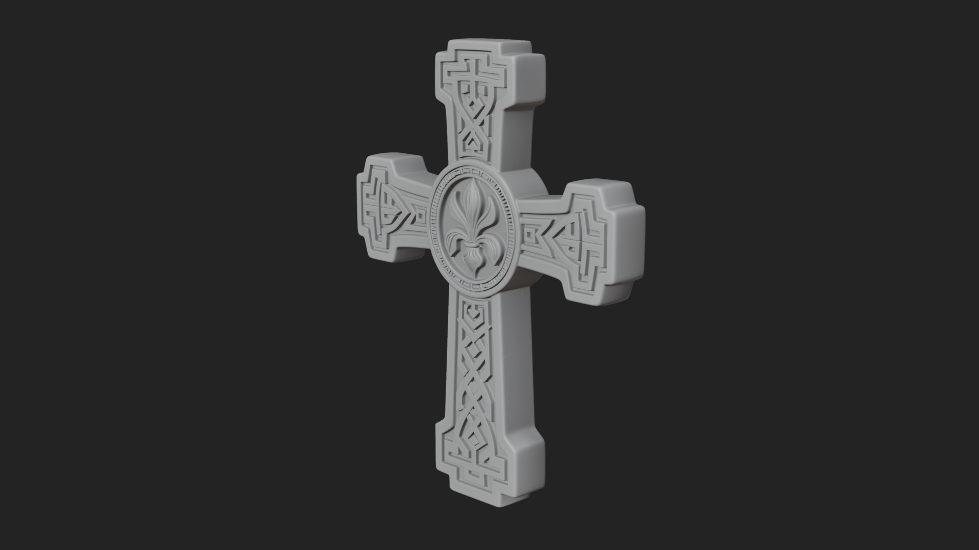 Carved Relief Wall Cross Design 502 3D Print Model 3D Model