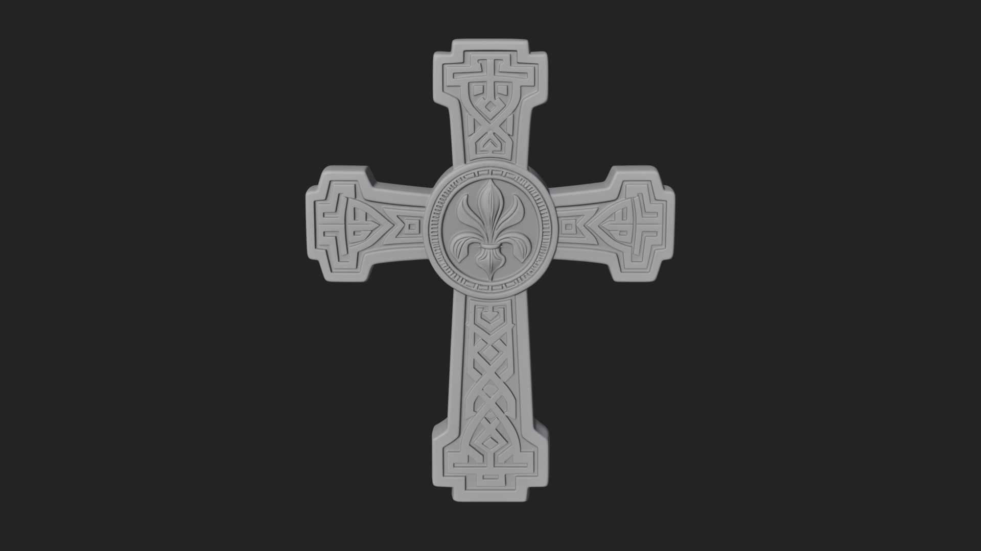 Carved Relief Wall Cross Design 502 3D Print Model 3D Model