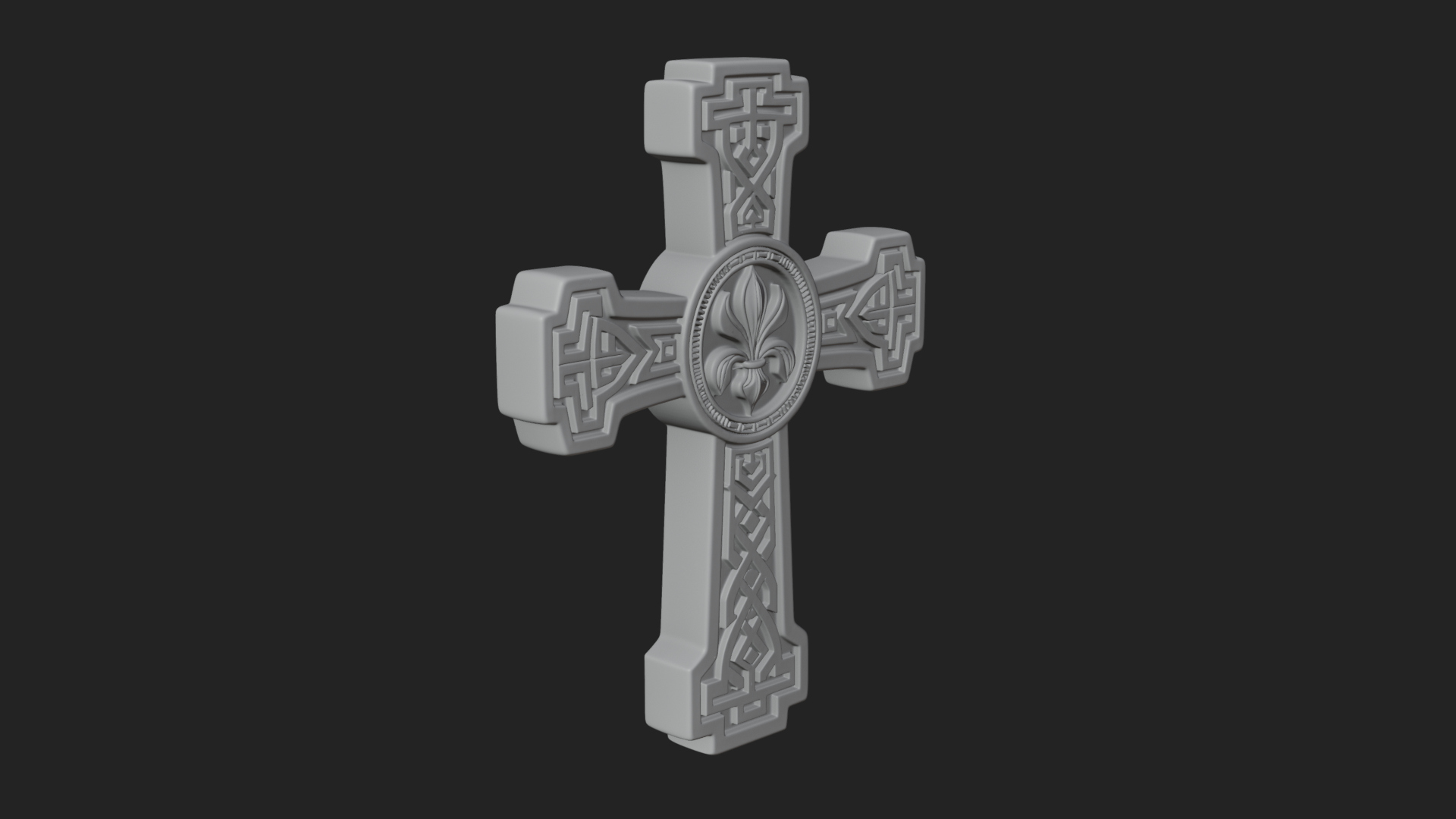 Carved Relief Wall Cross Design 502 3D Print Model 3D Model