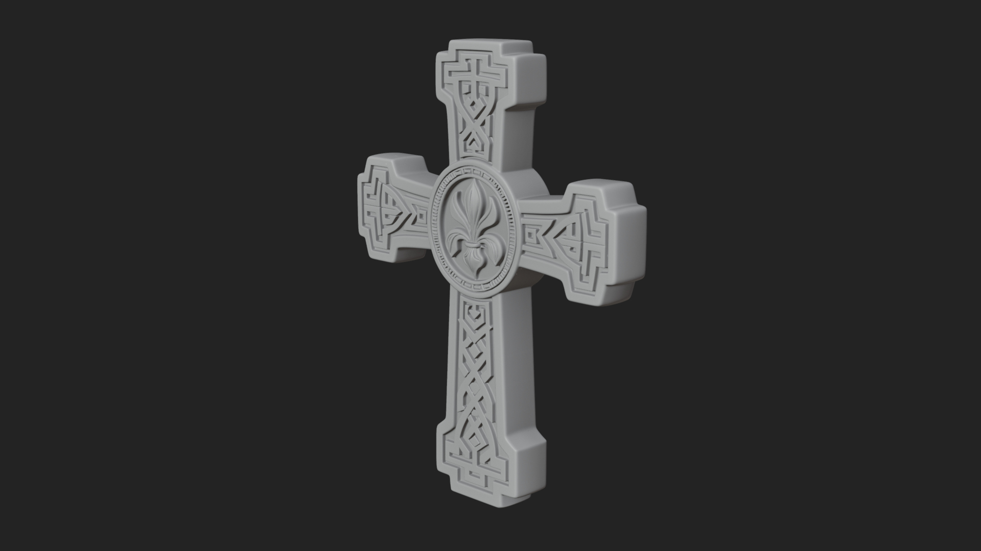 Carved Relief Wall Cross Design 502 3D Print Model 3D Model