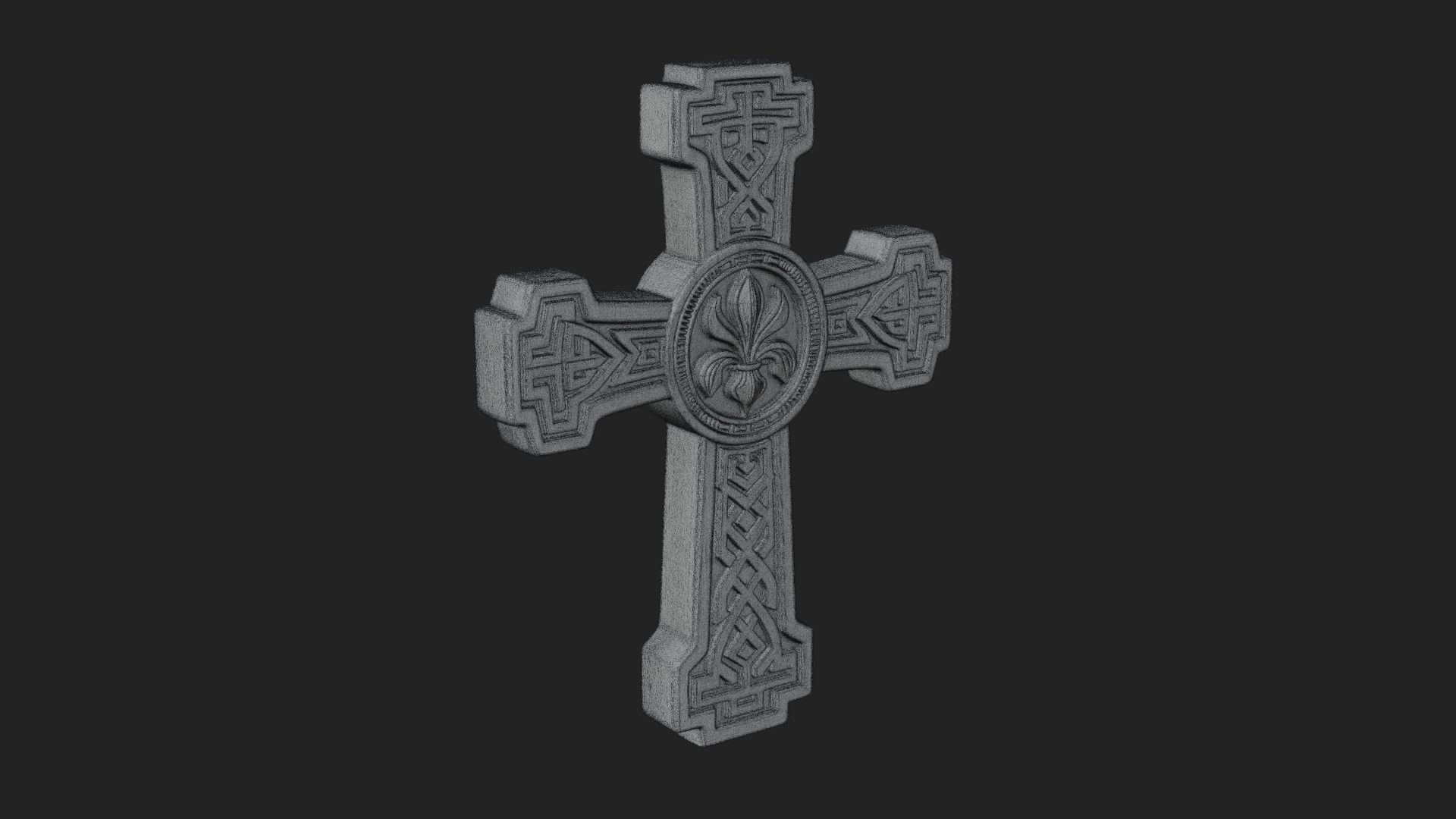 Carved Relief Wall Cross Design 502 3D Print Model 3D Model