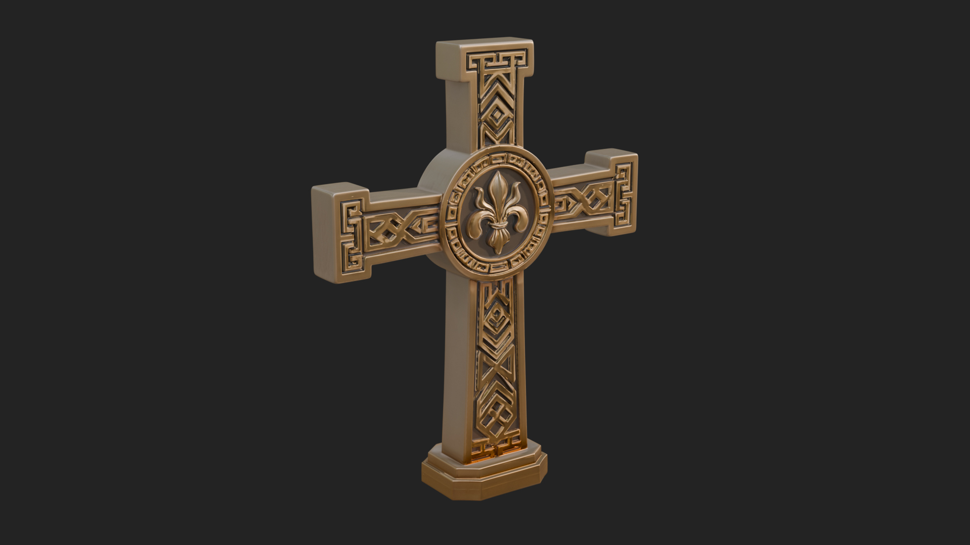 Carved Relief Wall Cross Design 503 3D Print Model 3D Model