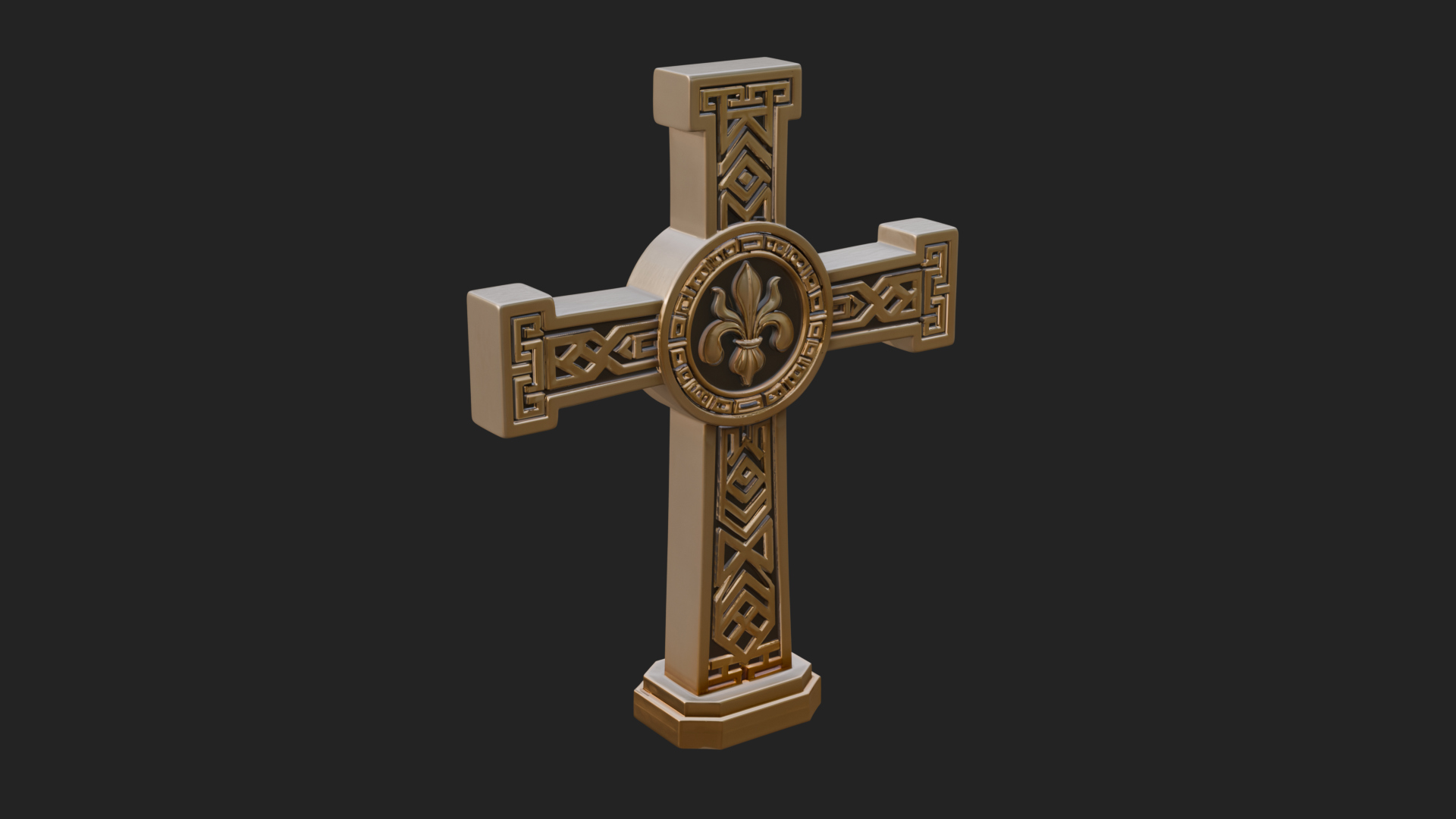 Carved Relief Wall Cross Design 503 3D Print Model 3D Model
