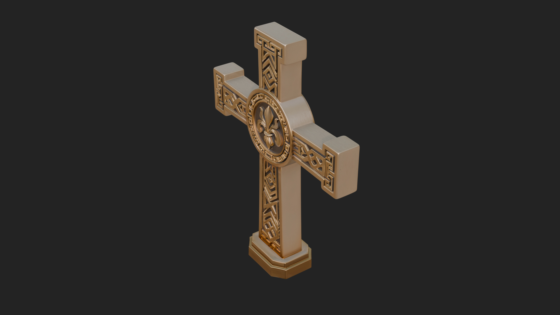 Carved Relief Wall Cross Design 503 3D Print Model 3D Model