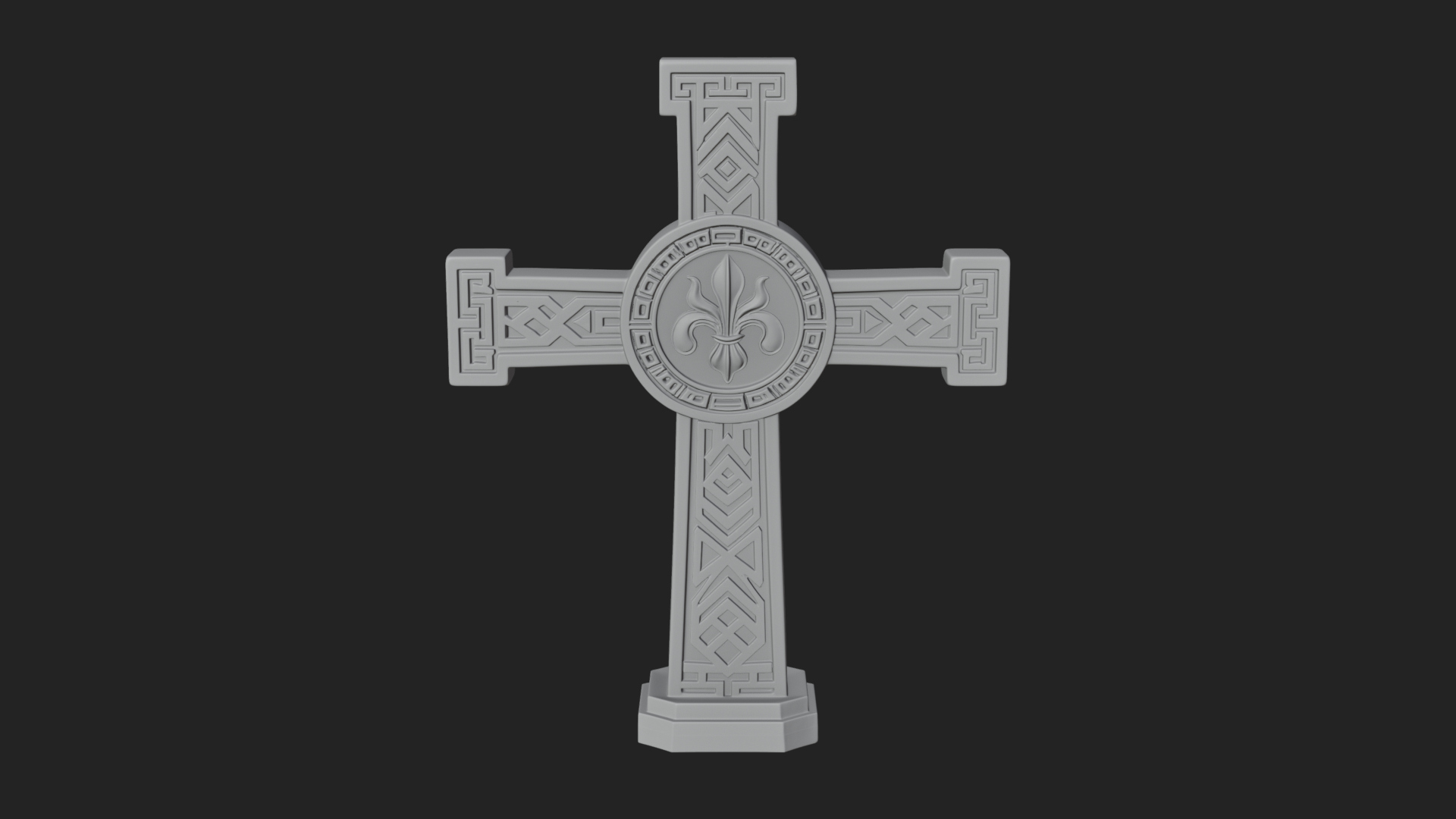 Carved Relief Wall Cross Design 503 3D Print Model 3D Model