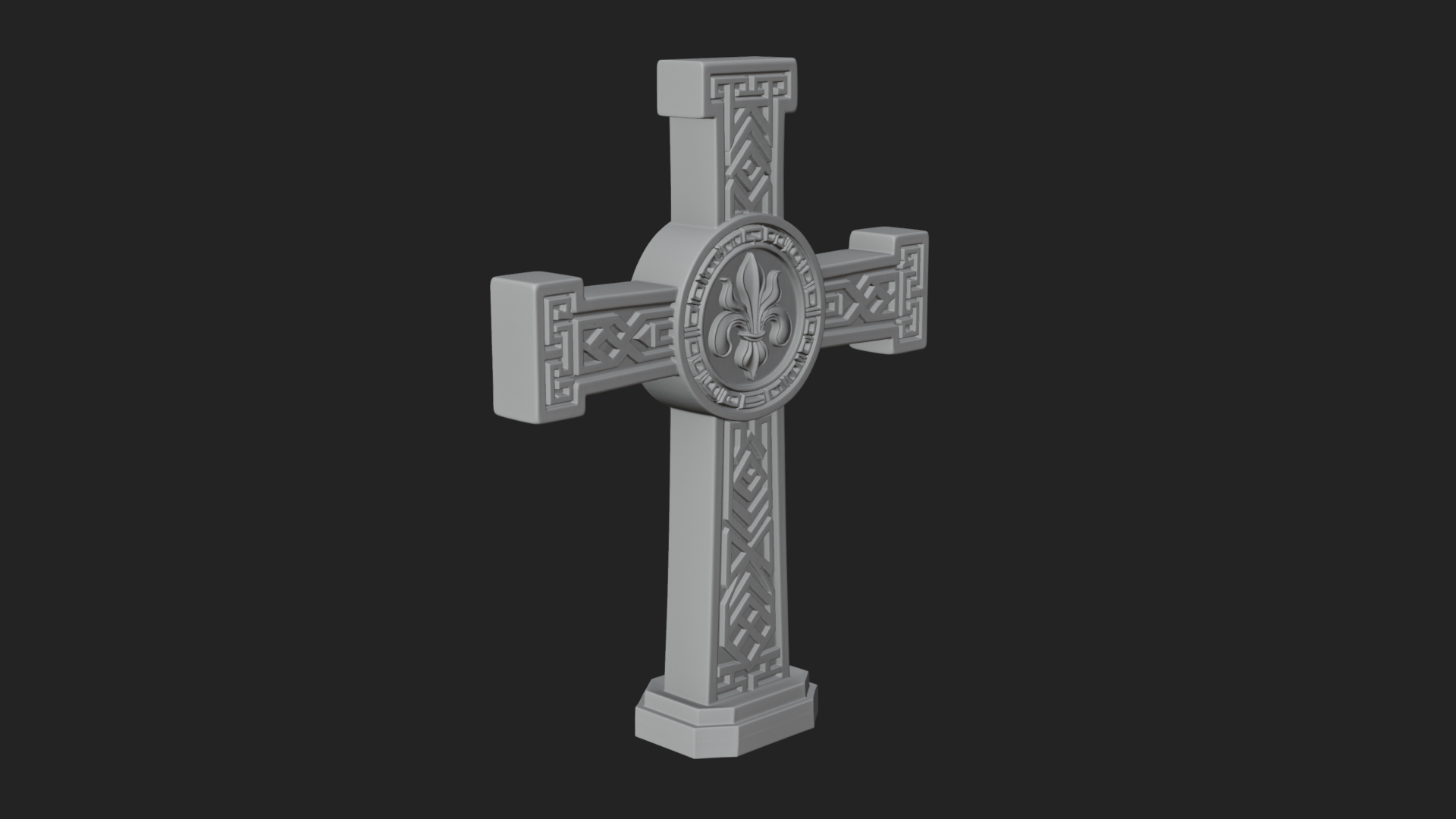 Carved Relief Wall Cross Design 503 3D Print Model 3D Model