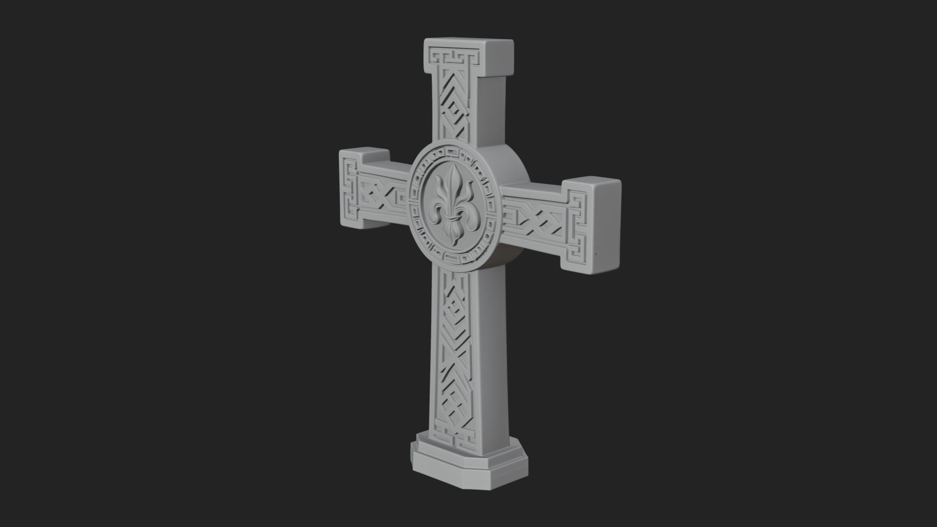 Carved Relief Wall Cross Design 503 3D Print Model 3D Model