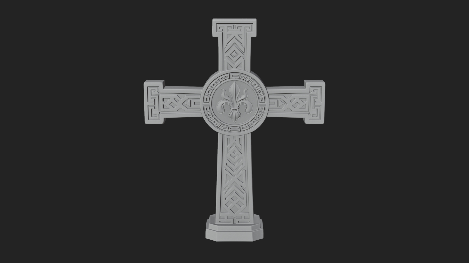 Carved Relief Wall Cross Design 503 3D Print Model 3D Model