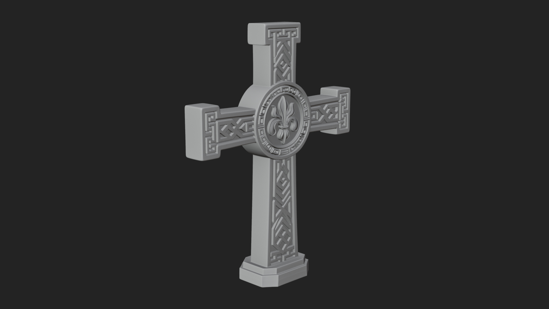 Carved Relief Wall Cross Design 503 3D Print Model 3D Model