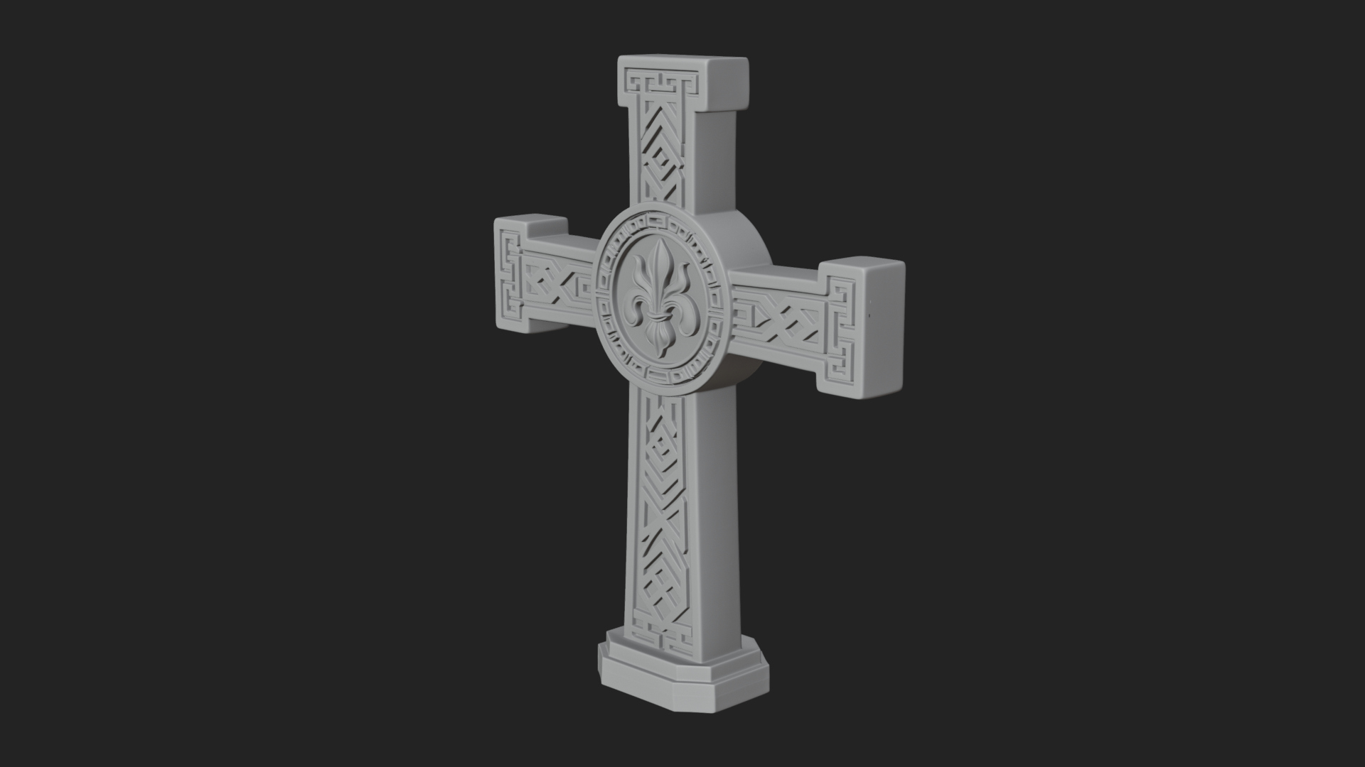 Carved Relief Wall Cross Design 503 3D Print Model 3D Model