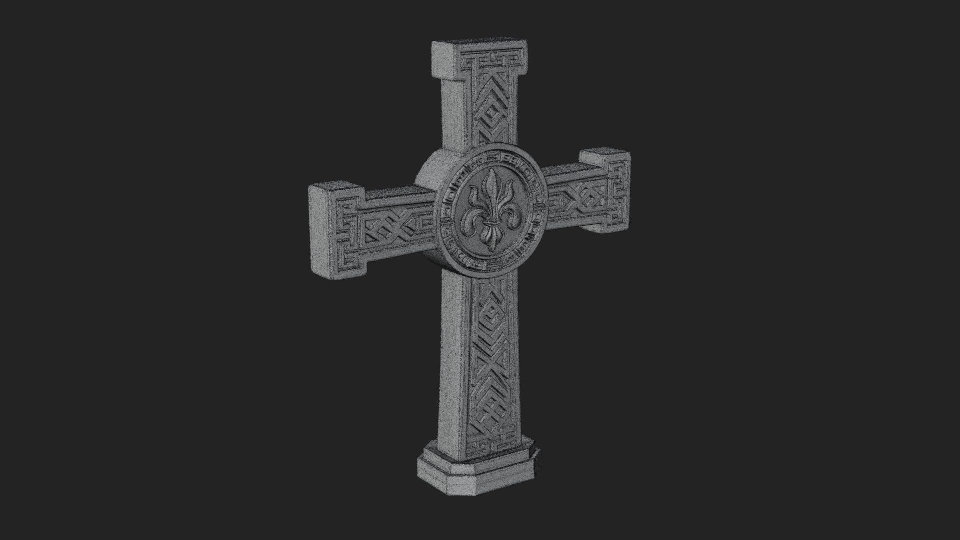 Carved Relief Wall Cross Design 503 3D Print Model 3D Model