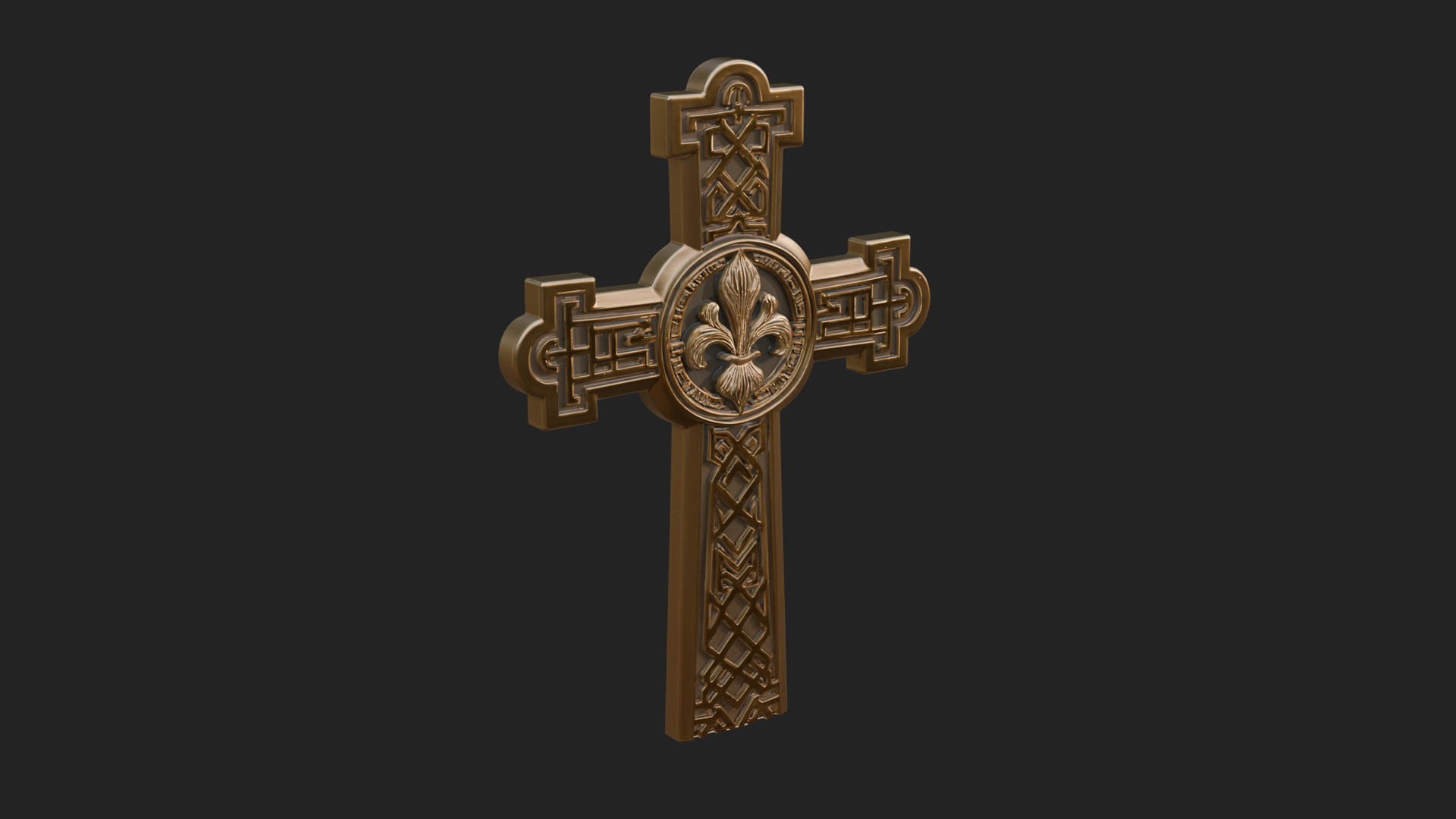 Carved Relief Wall Cross Design 504 3D Print Model 3D Model