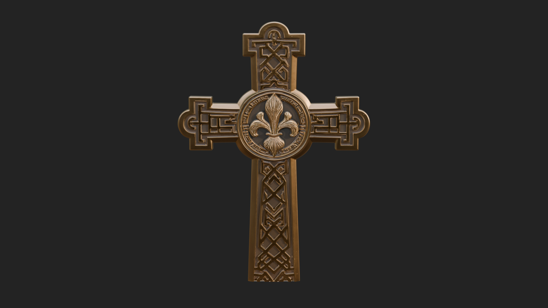 Carved Relief Wall Cross Design 504 3D Print Model 3D Model