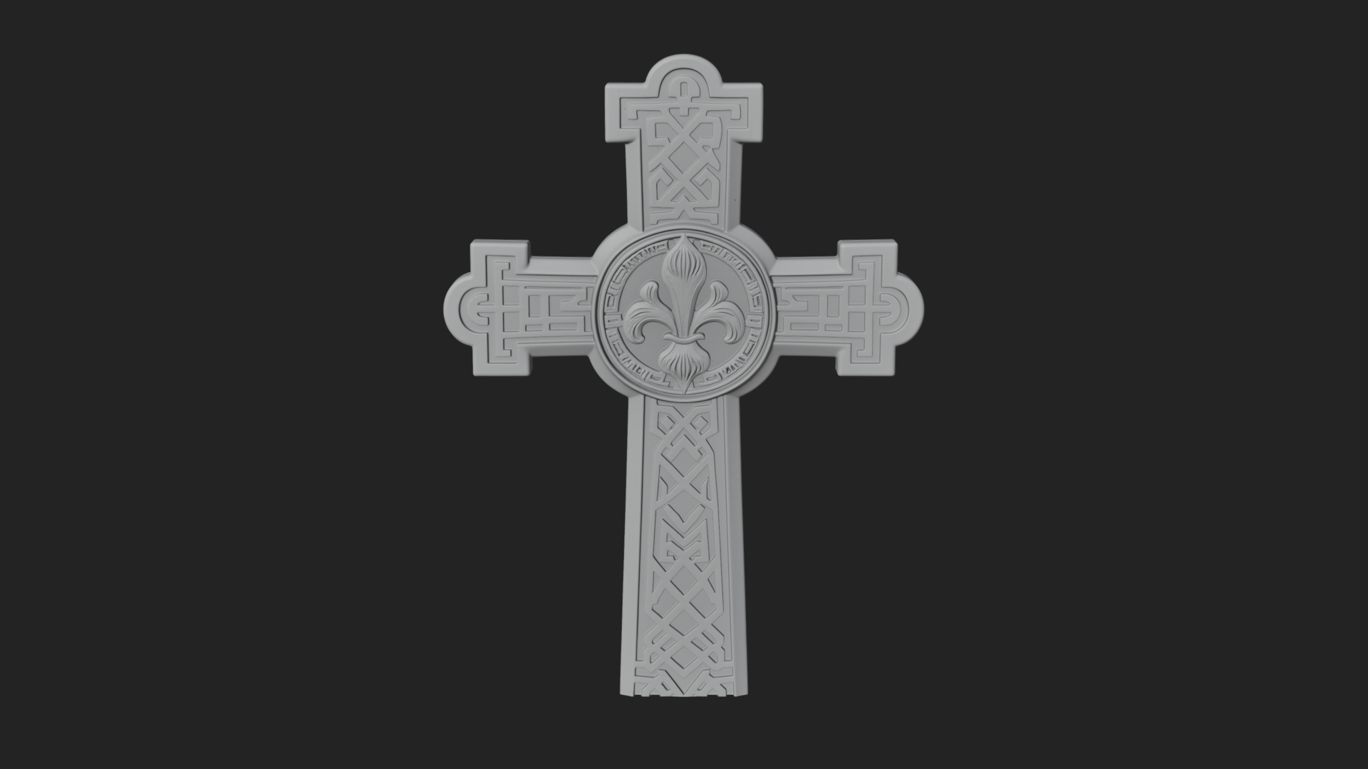 Carved Relief Wall Cross Design 504 3D Print Model 3D Model