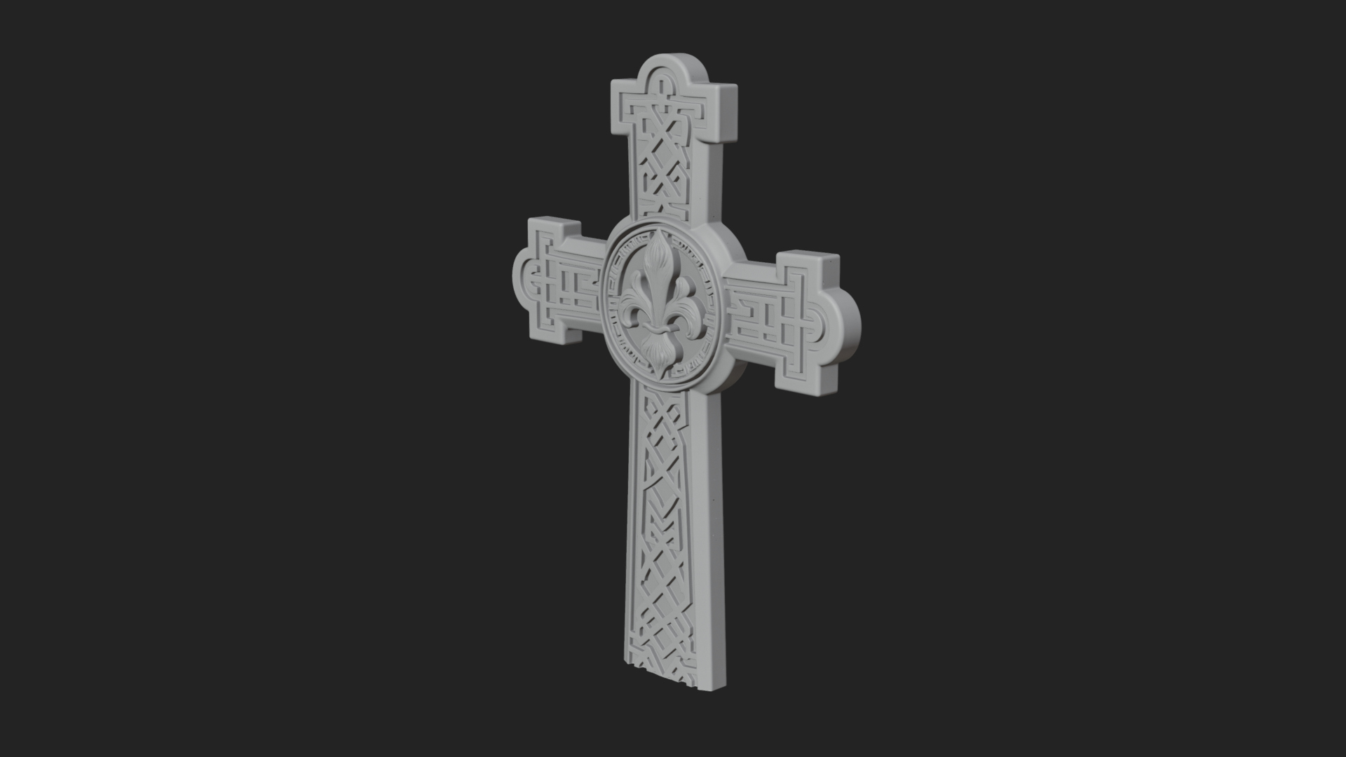 Carved Relief Wall Cross Design 504 3D Print Model 3D Model