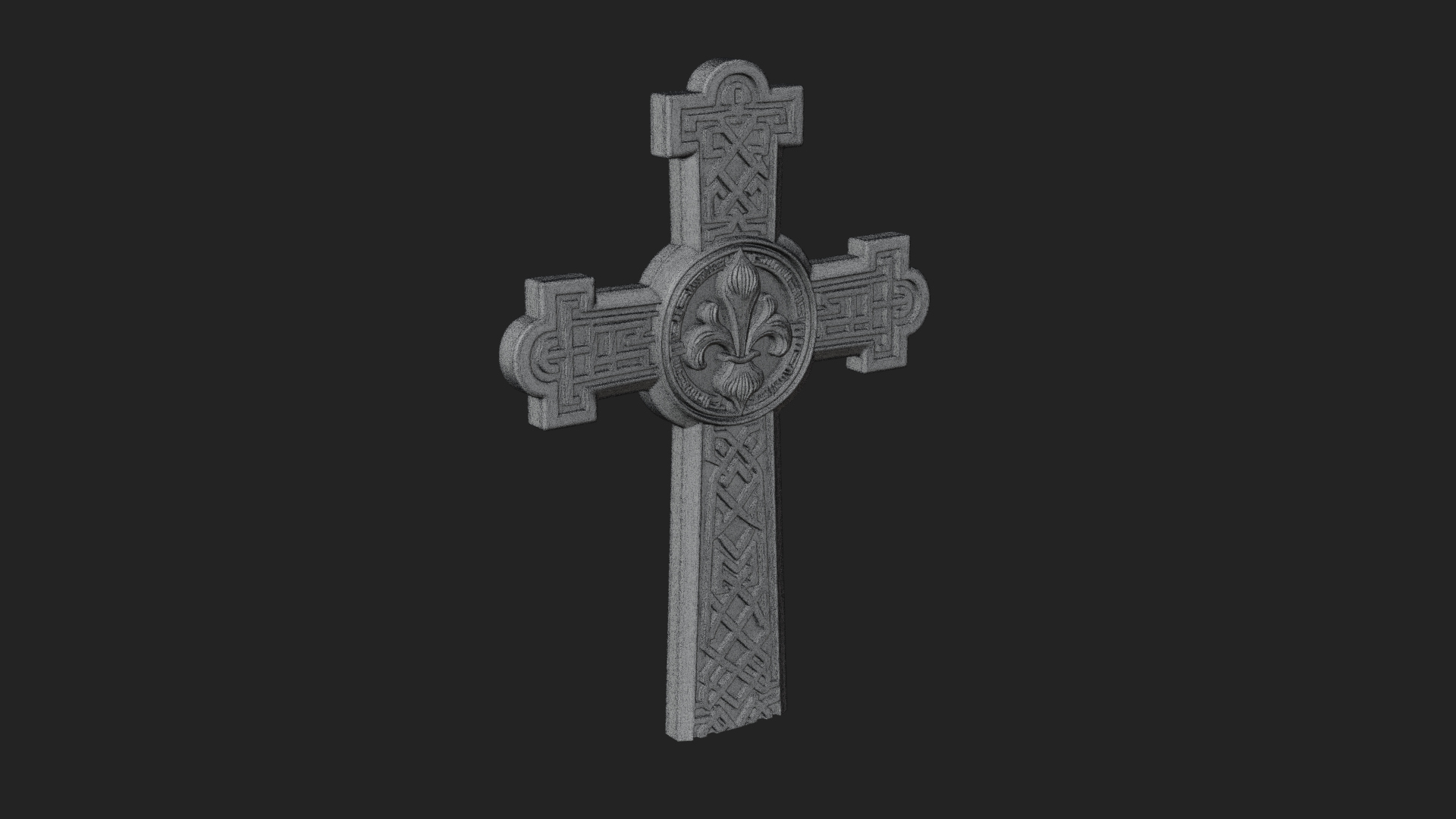 Carved Relief Wall Cross Design 504 3D Print Model 3D Model